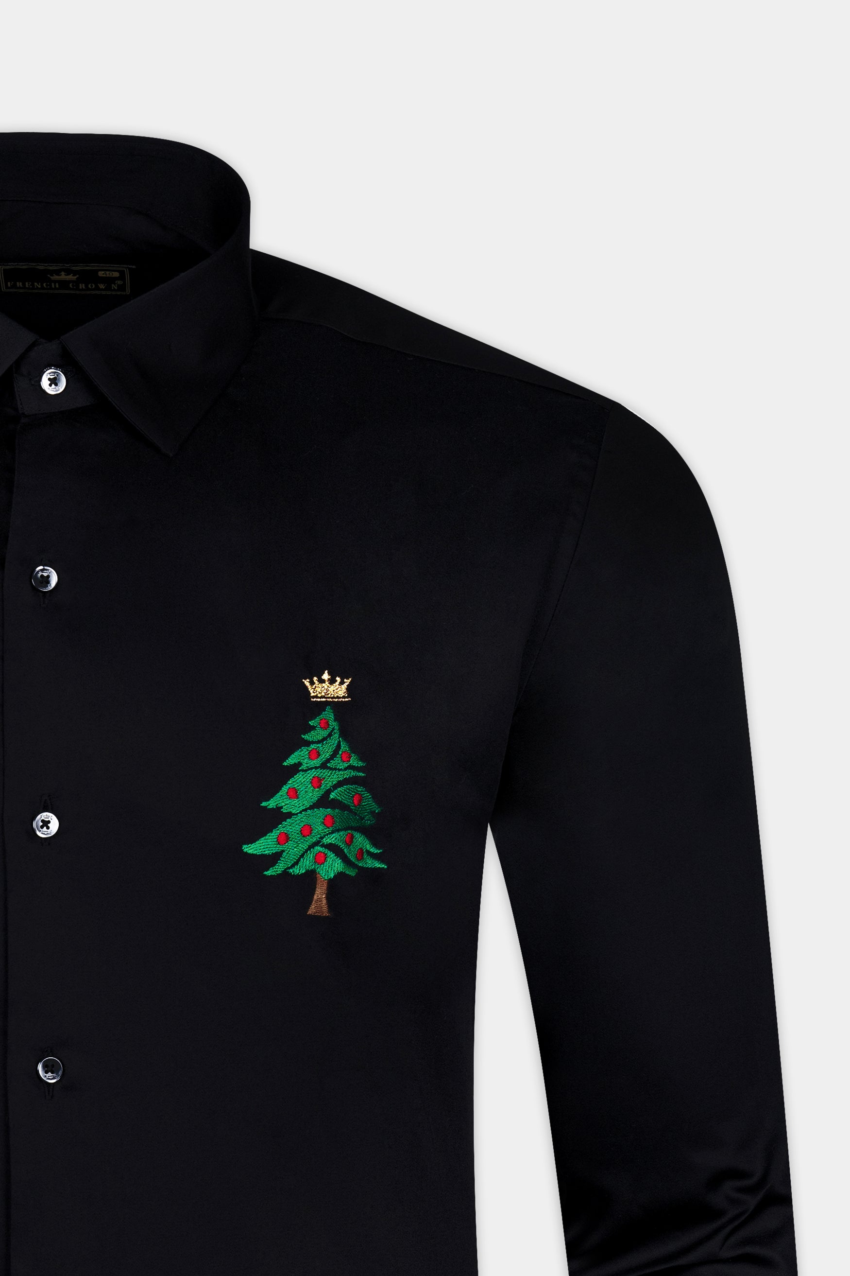 Jade Black Christmas Tree Embroidered Subtle Sheen Super Soft Premium Cotton Designer Shirt 12248-NP-BLK-E382-38, 12248-NP-BLK-E382-H-38, 12248-NP-BLK-E382-39, 12248-NP-BLK-E382-H-39, 12248-NP-BLK-E382-40, 12248-NP-BLK-E382-H-40, 12248-NP-BLK-E382-42, 12248-NP-BLK-E382-H-42, 12248-NP-BLK-E382-44, 12248-NP-BLK-E382-H-44, 12248-NP-BLK-E382-46, 12248-NP-BLK-E382-H-46, 12248-NP-BLK-E382-48, 12248-NP-BLK-E382-H-48, 12248-NP-BLK-E382-50, 12248-NP-BLK-E382-H-50, 12248-NP-BLK-E382-52, 12248-NP-BLK-E382-H-52