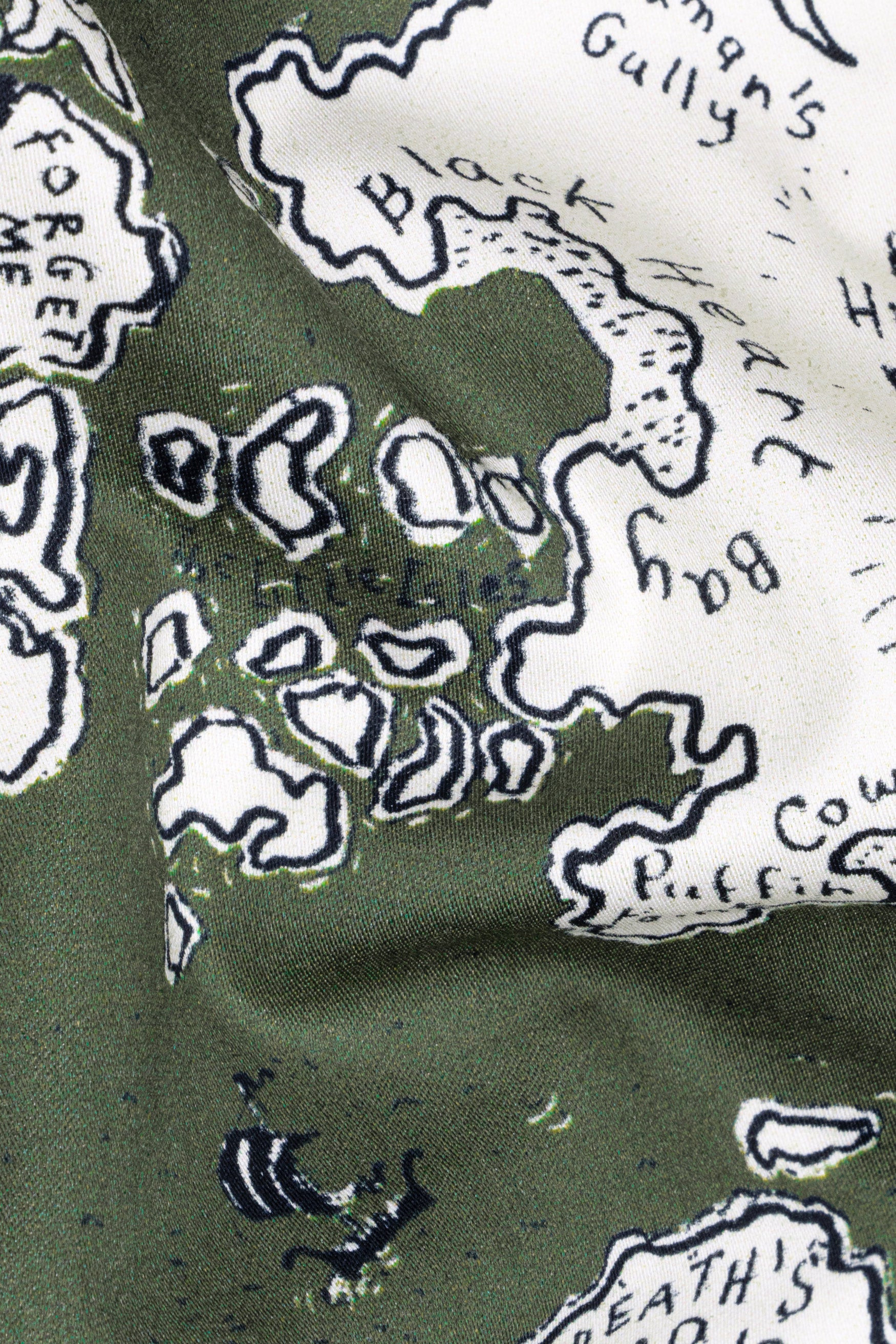 Dune Green and Spring Cream Map Printed Subtle Sheen Super Soft Premium Cotton Designer Shirt 12252-38, 12252-H-38, 12252-39, 12252-H-39, 12252-40, 12252-H-40, 12252-42, 12252-H-42, 12252-44, 12252-H-44, 12252-46, 12252-H-46, 12252-48, 12252-H-48, 12252-50, 12252-H-50, 12252-52, 12252-H-52