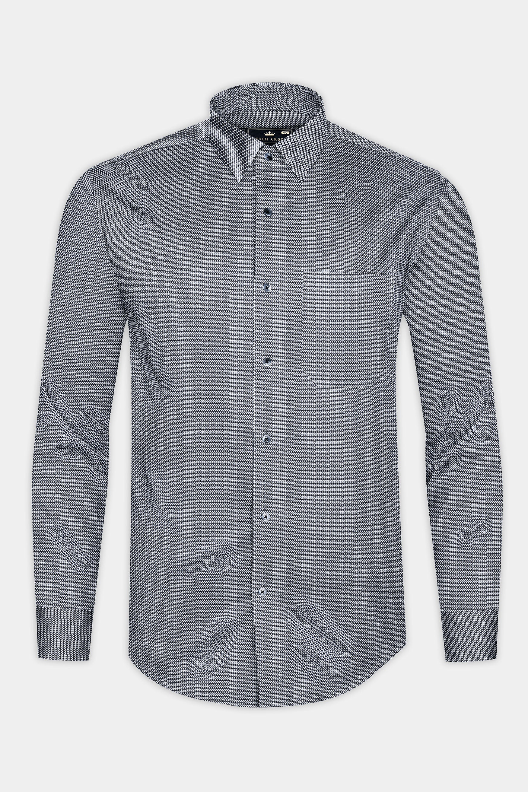 Gunsmoke Gray Dobby Textured Premium Giza Cotton Shirt