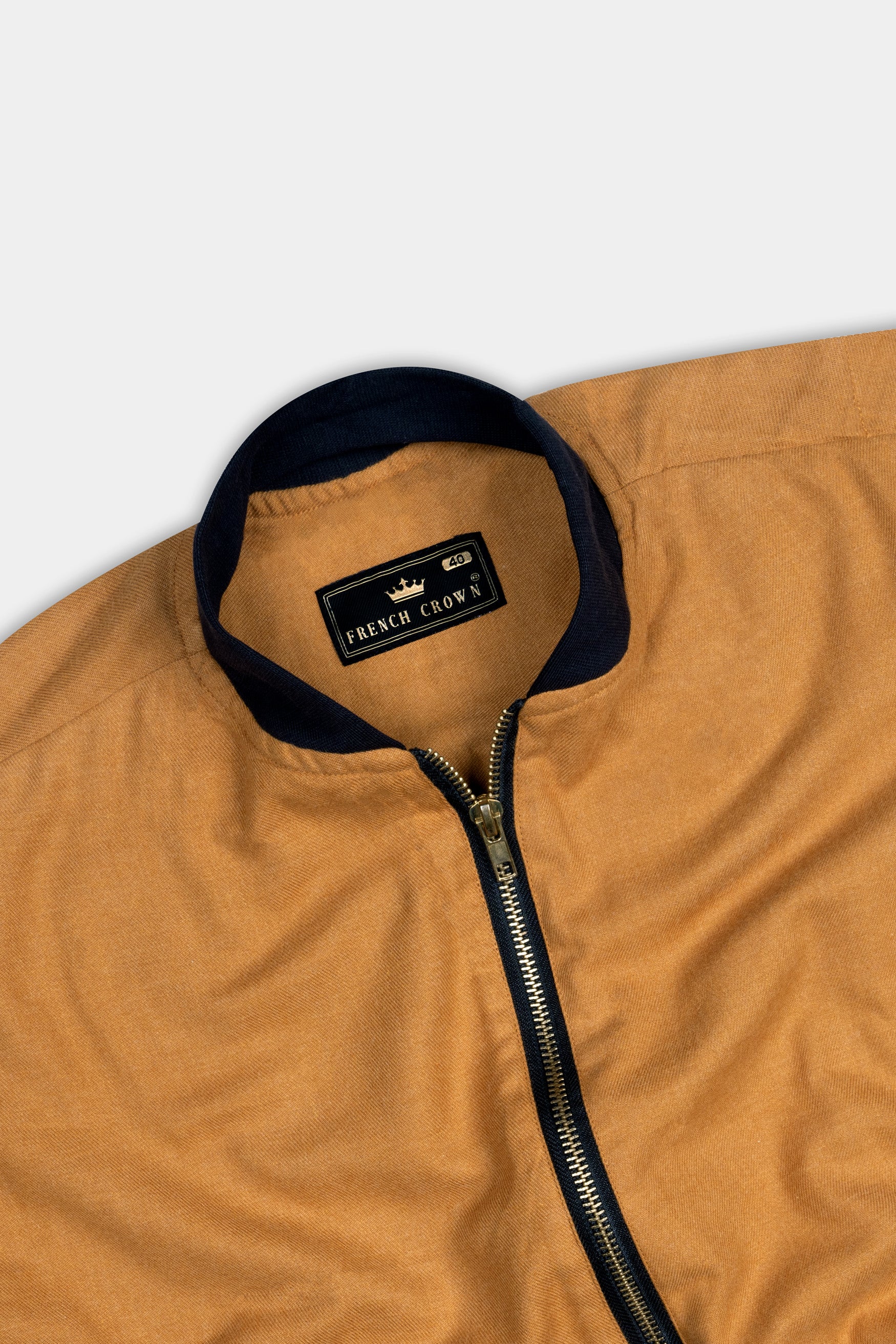Sienna Orange Flannel Bomber Jacket