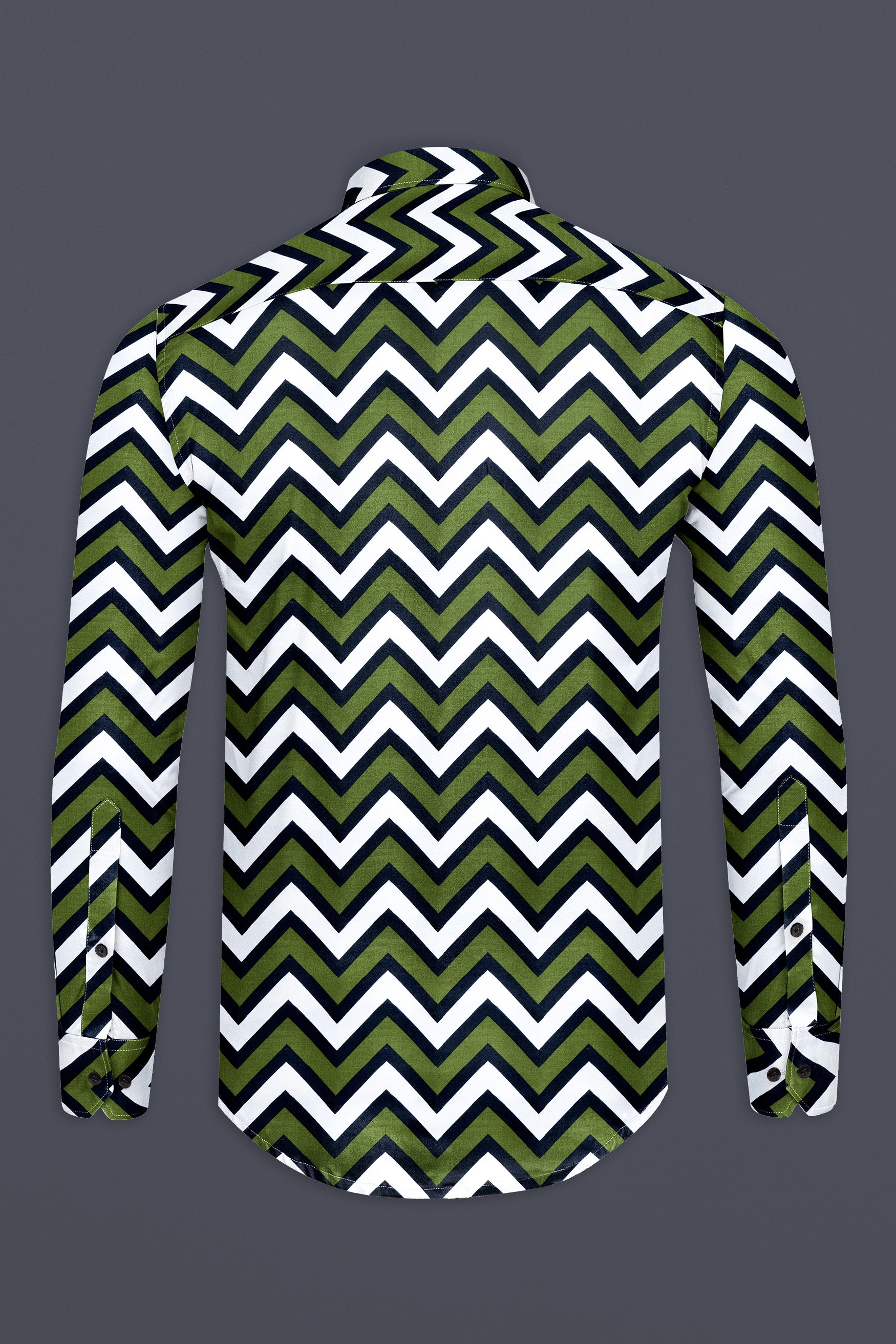 Finch Green And Cinder Black Chevron Prints Super Soft Premium Cotton Designer Shirt 12383-M-BLK-38, 12383-M-BLK-H-38, 12383-M-BLK-39, 12383-M-BLK-H-39, 12383-M-BLK-40, 12383-M-BLK-H-40, 12383-M-BLK-42, 12383-M-BLK-H-42, 12383-M-BLK-44, 12383-M-BLK-H-44, 12383-M-BLK-46, 12383-M-BLK-H-46, 12383-M-BLK-48, 12383-M-BLK-H-48, 12383-M-BLK-50, 12383-M-BLK-H-50, 12383-M-BLK-52, 12383-M-BLK-H-52