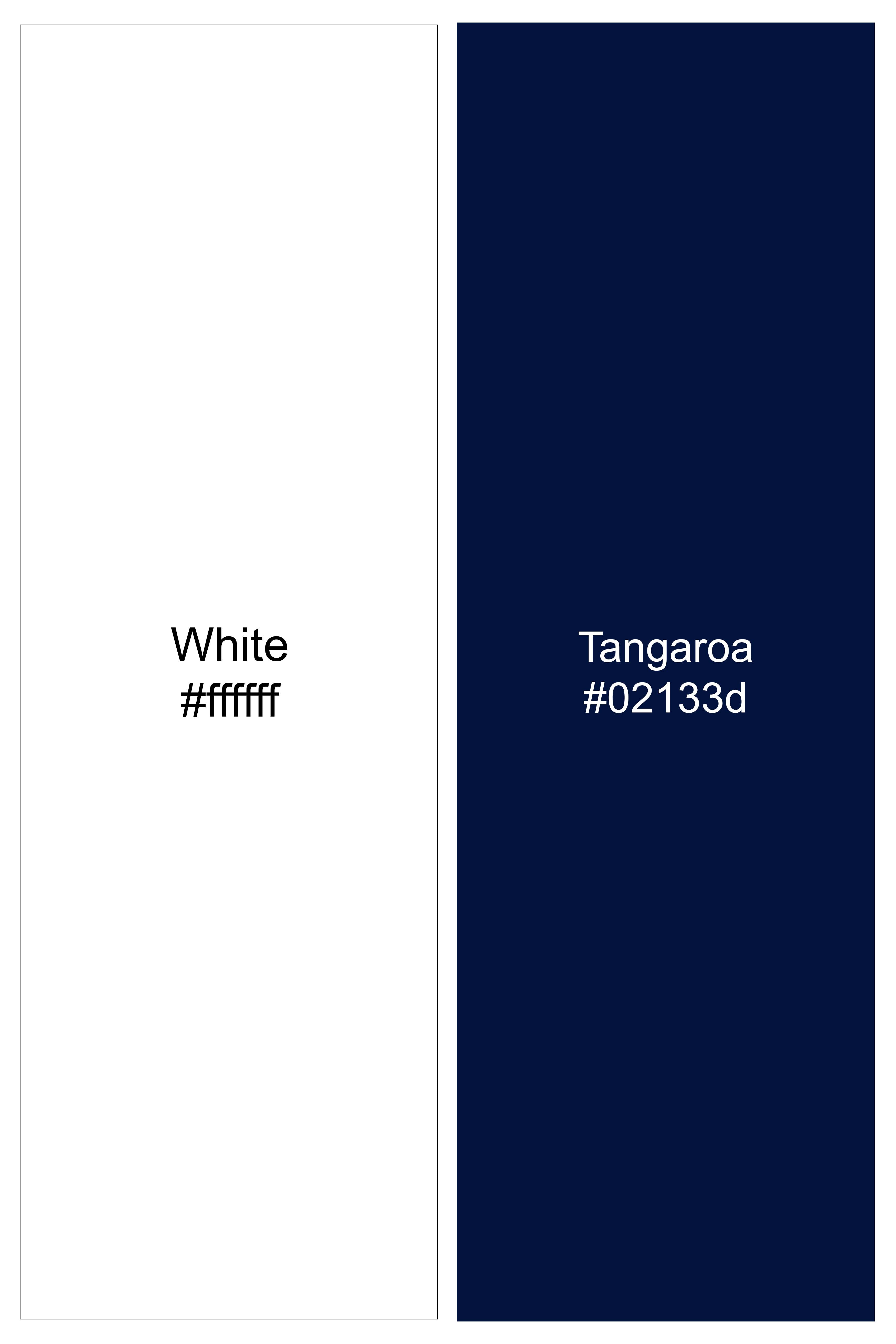 Bright White with Tangaroa Blue chess board Printed Giza Cotton Shirt 12413-38, 12413-H-38, 12413-39, 12413-H-39, 12413-40, 12413-H-40, 12413-42, 12413-H-42, 12413-44, 12413-H-44, 12413-46, 12413-H-46, 12413-48, 12413-H-48, 12413-50, 12413-H-50, 12413-52, 12413-H-52