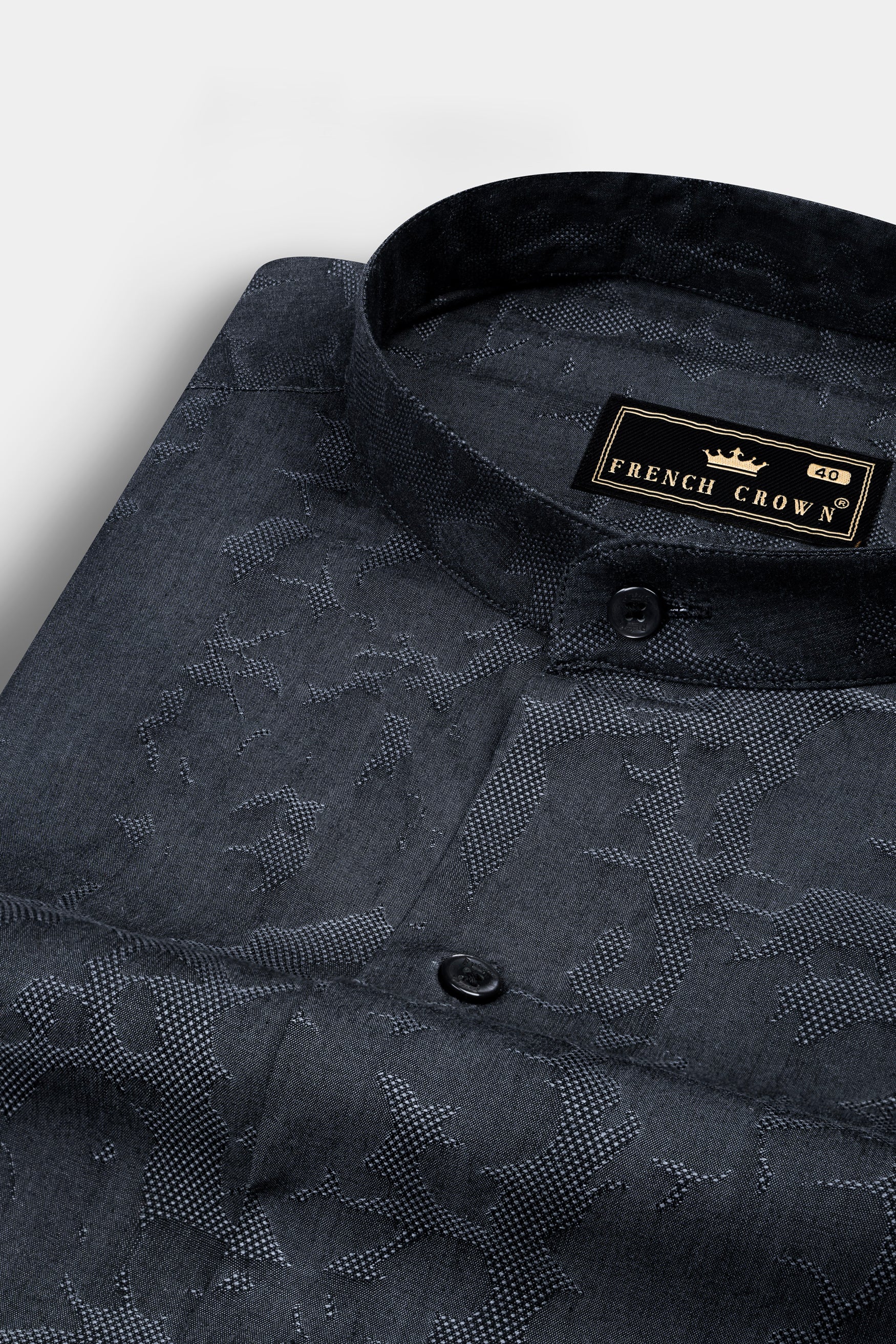 Aqua Tone on Tone Textured Jacquard Classic Custom Shirt main image 0