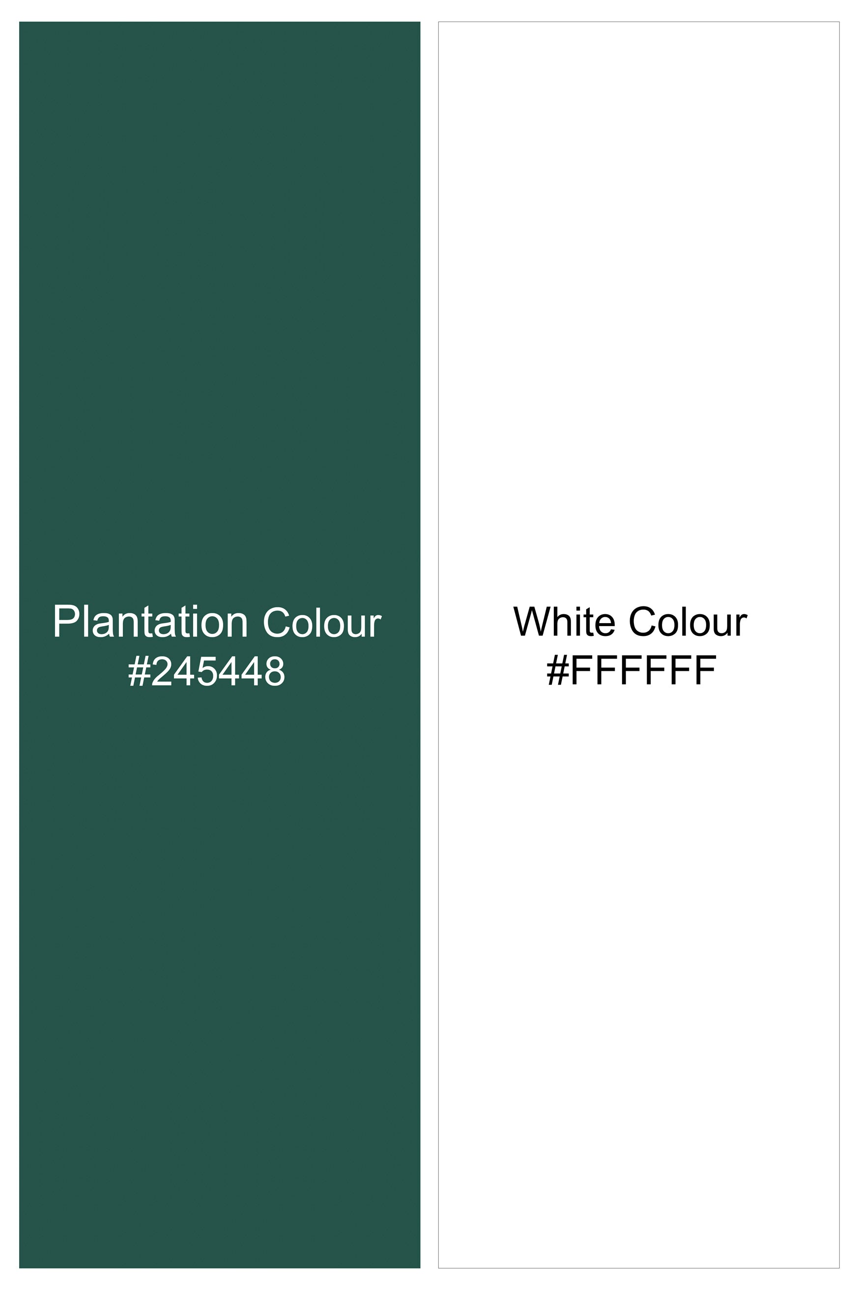 Plantation Green with white plaid dobby premium cotton shirt