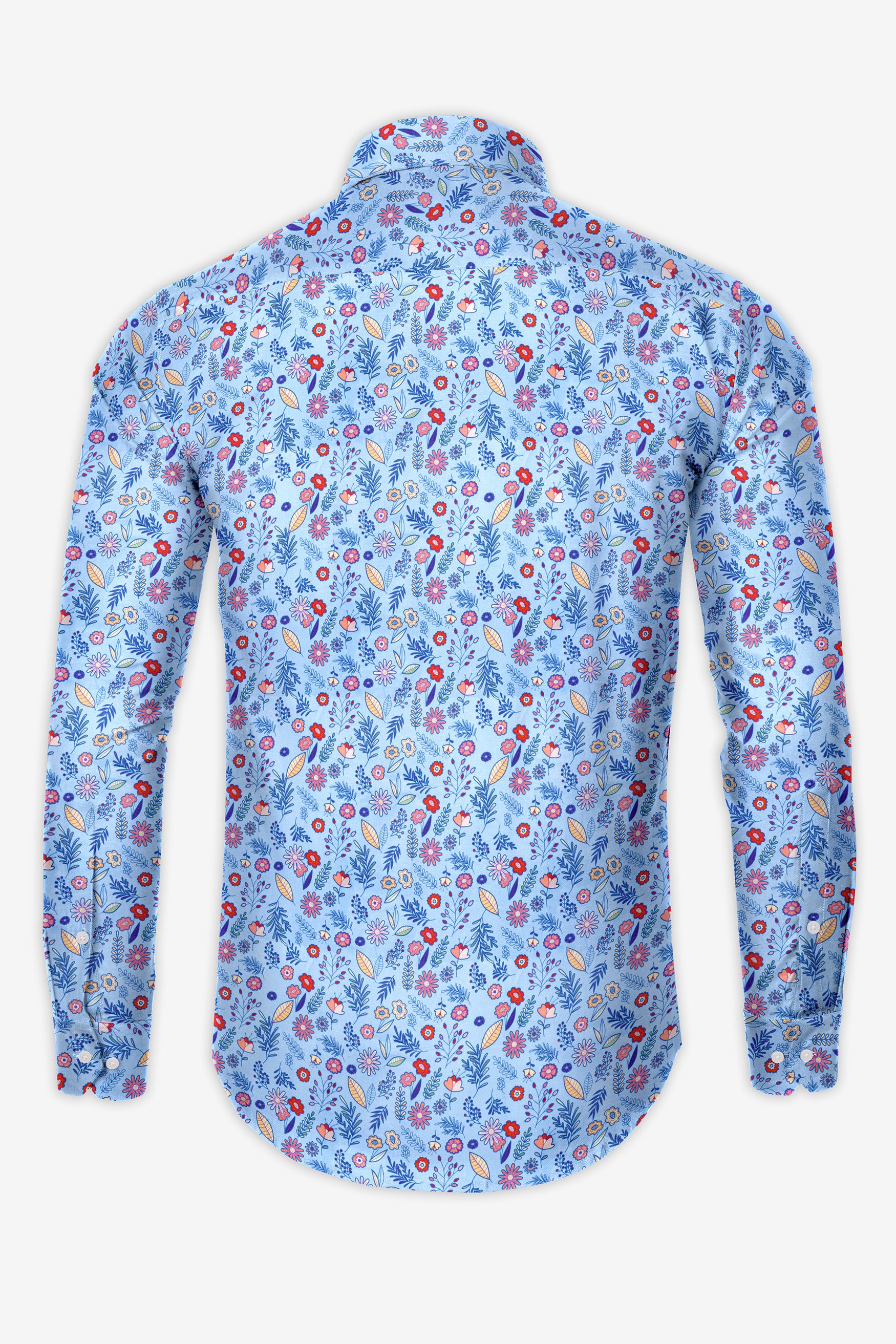 Spindle Blue Multicolor Soimoi Japan Crepe Patterned Super Soft Premium Cotton Shirt