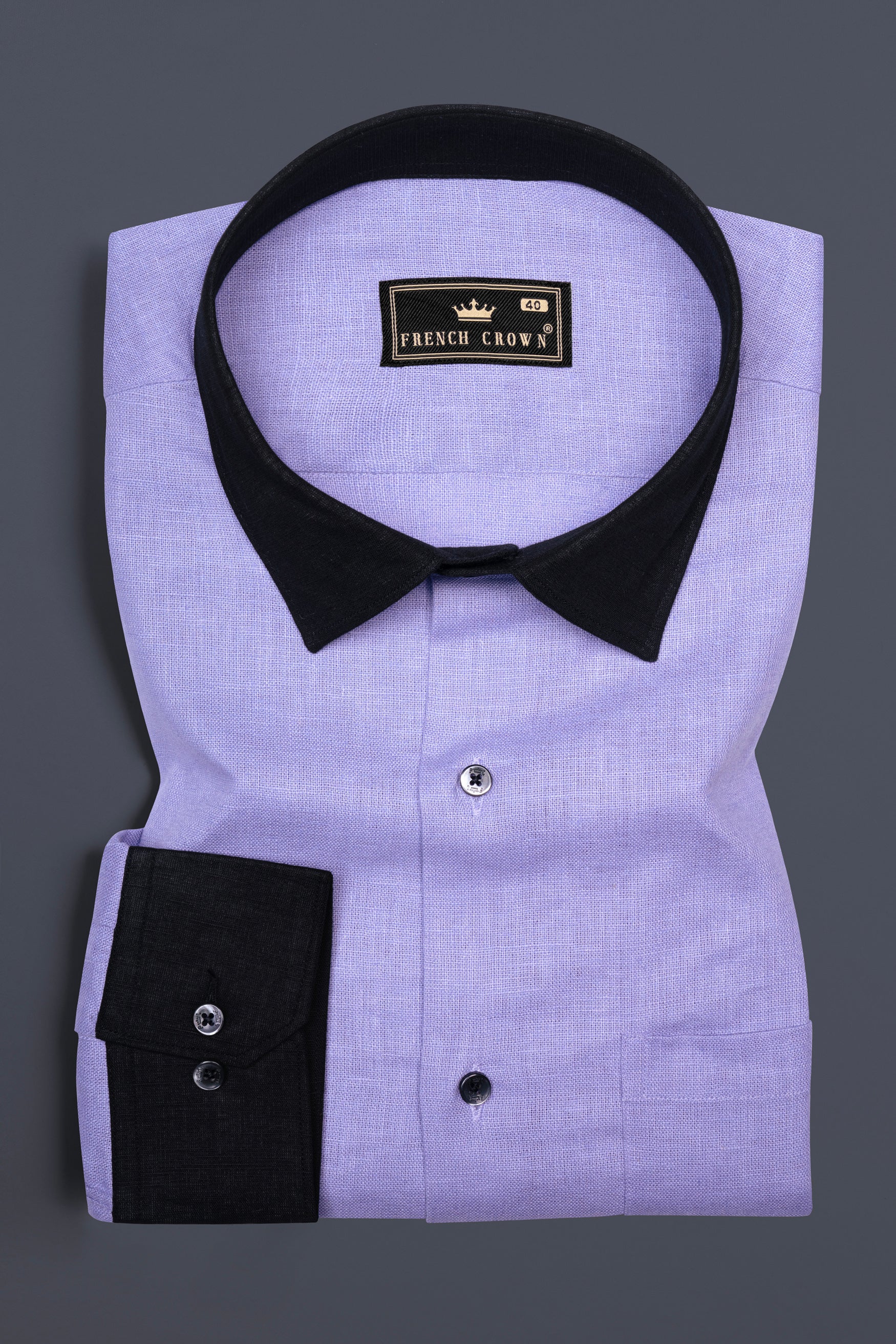 Melrose Purple Textured Luxurious Linen Shirt