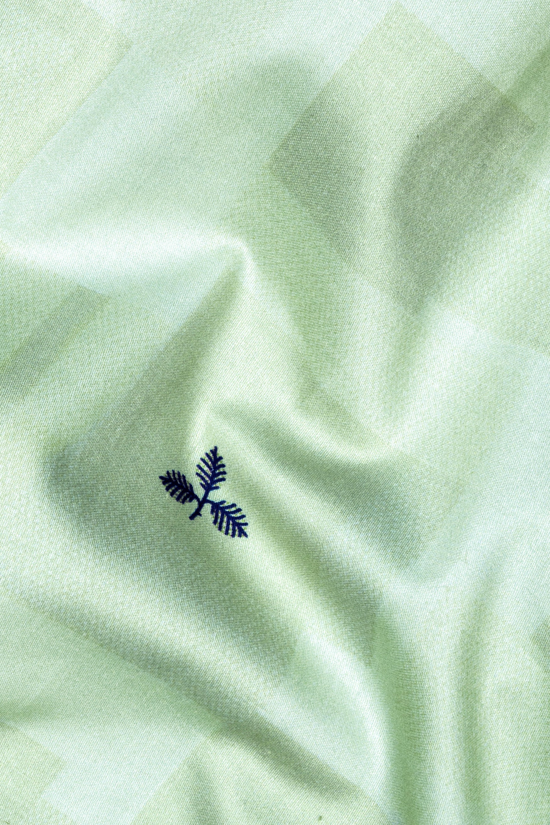 Fringy Green with Stratos blue leaves Printed Super Soft Premium Cotton Shirt