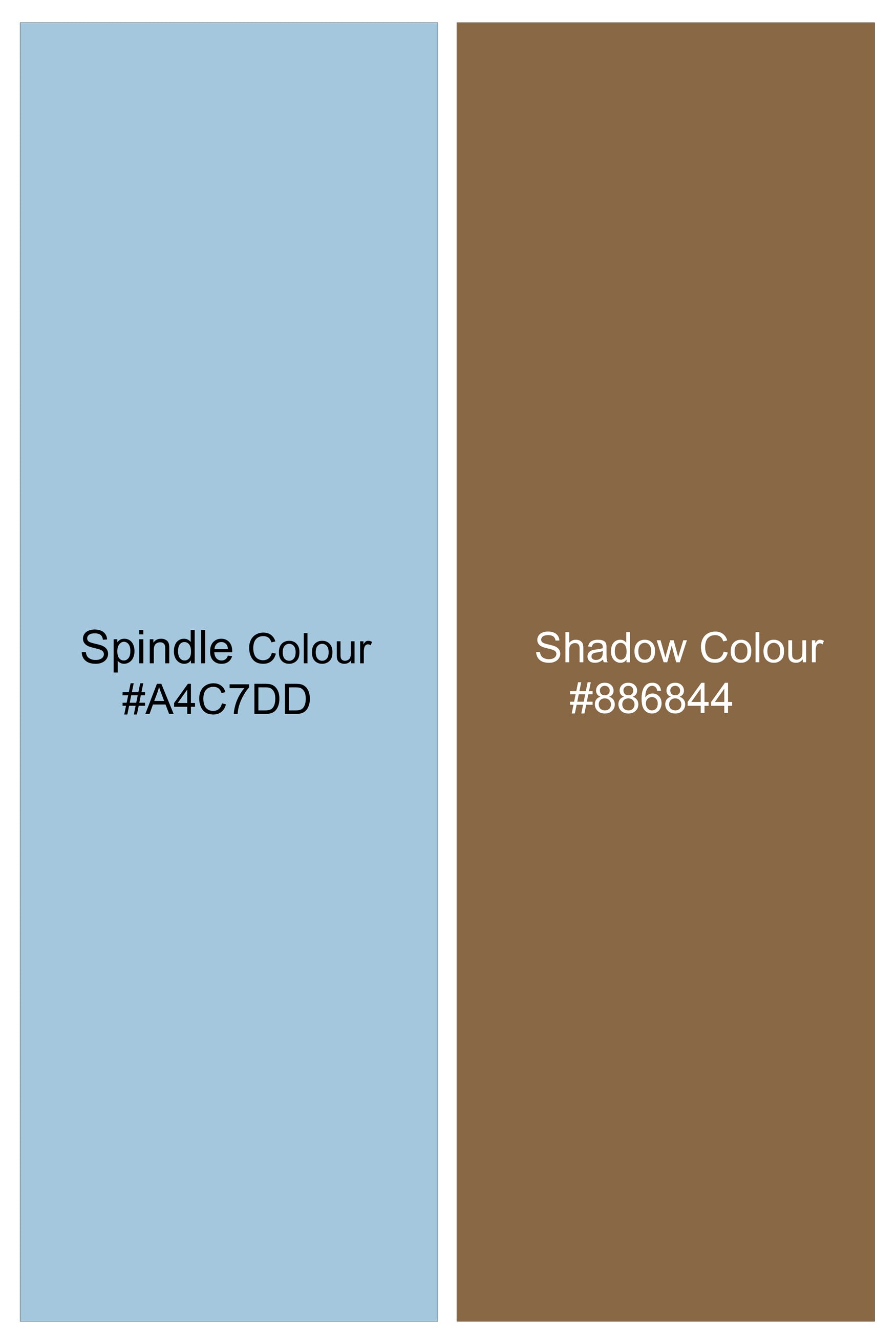 Spindle Blue Shadow Brown Plaid Twill Premium Cotton Shirt
