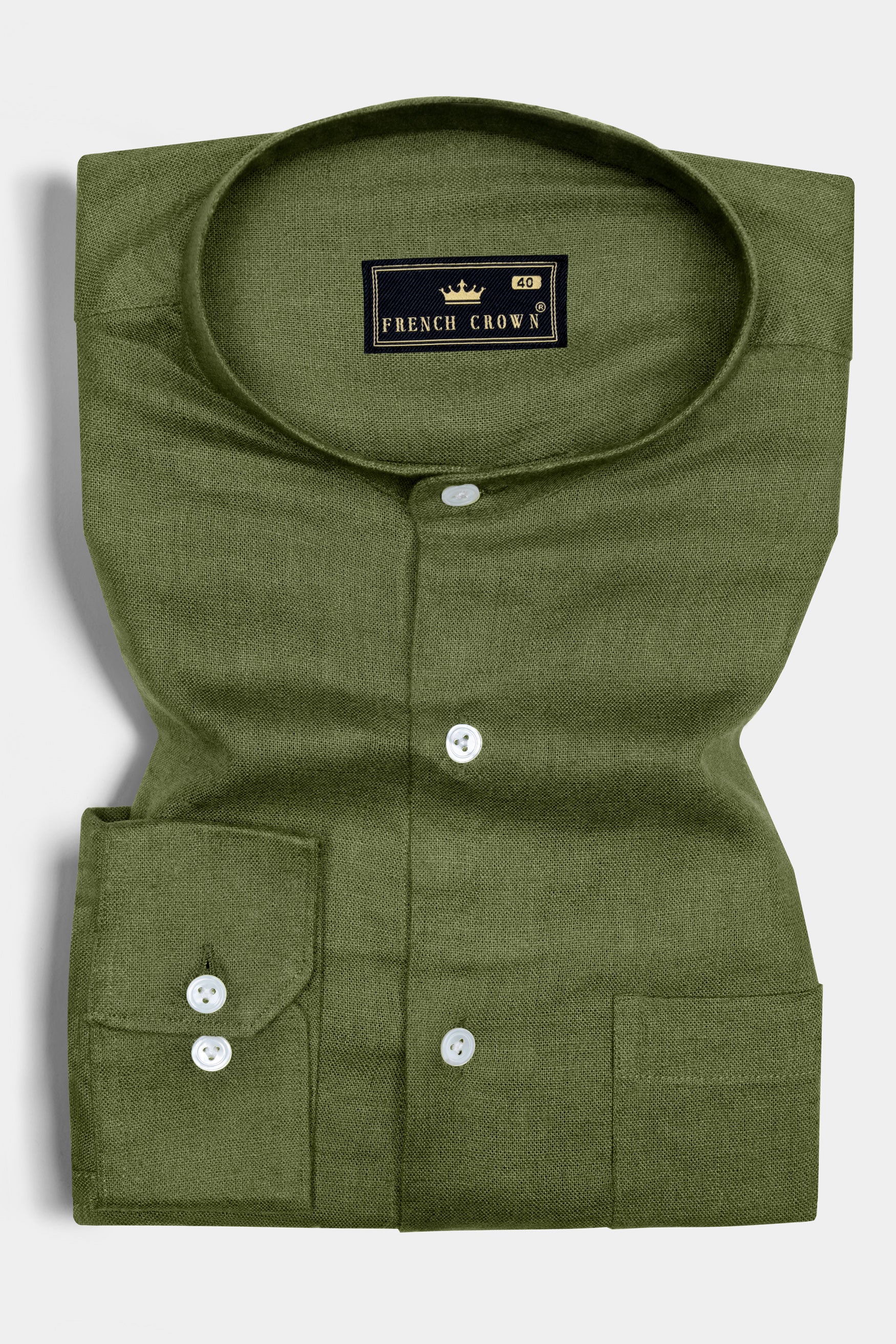 Hemlock Green Textured Luxurious Linen Shirt