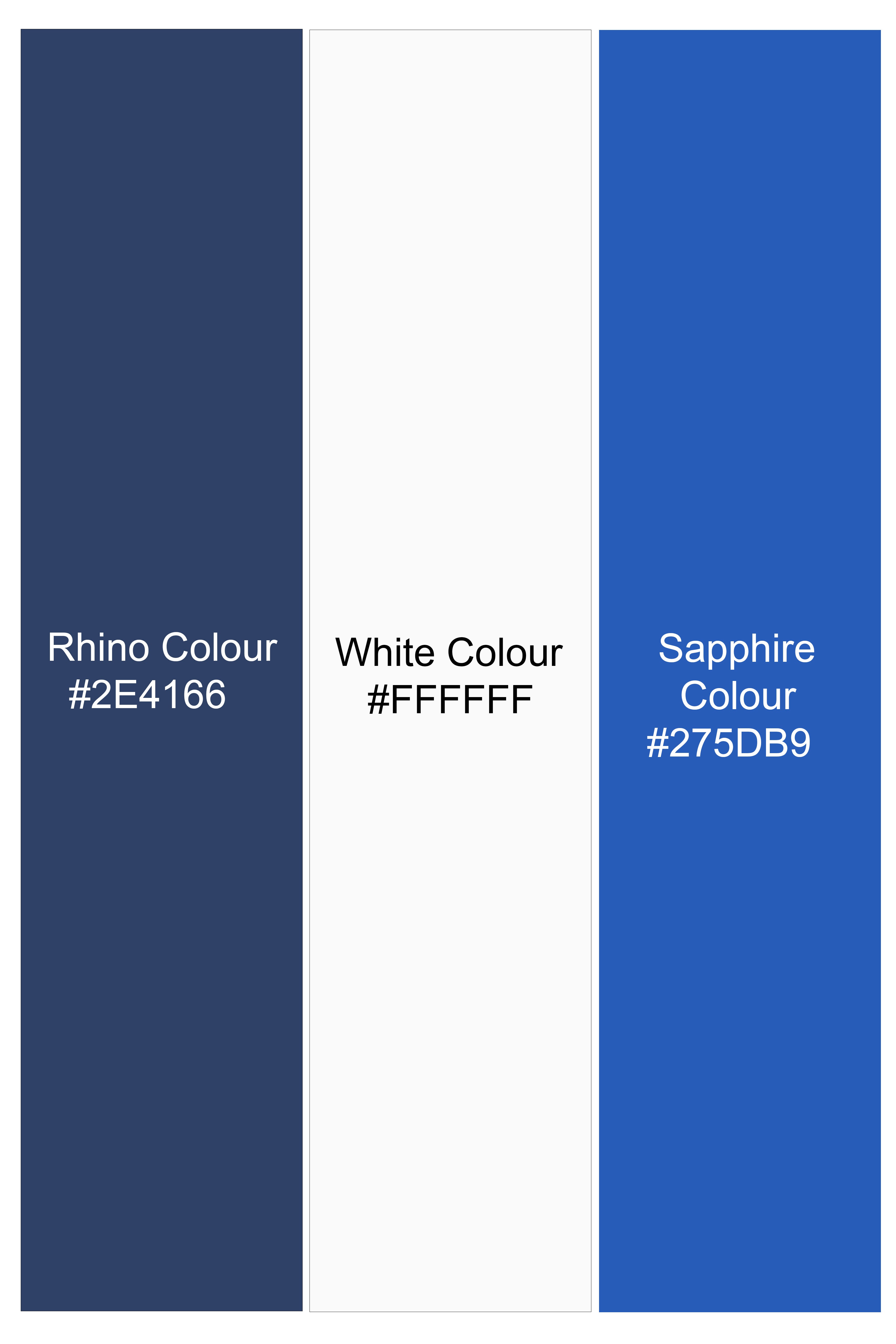 Rhino Blue Windowpane Plaid Flannel Cotton Shirt