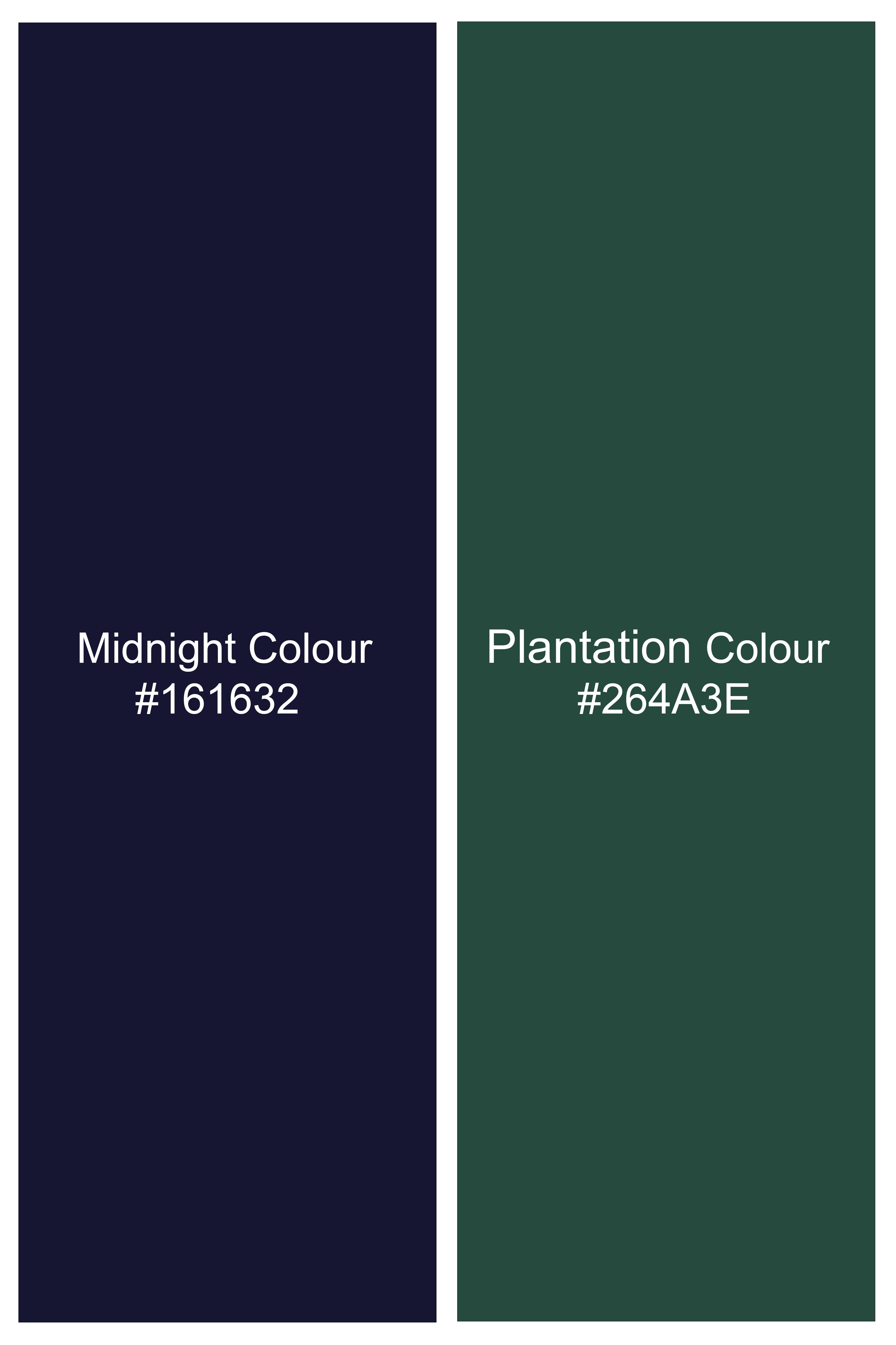 Midnight Blue with Plantation Green Plaid Oxford Shirt