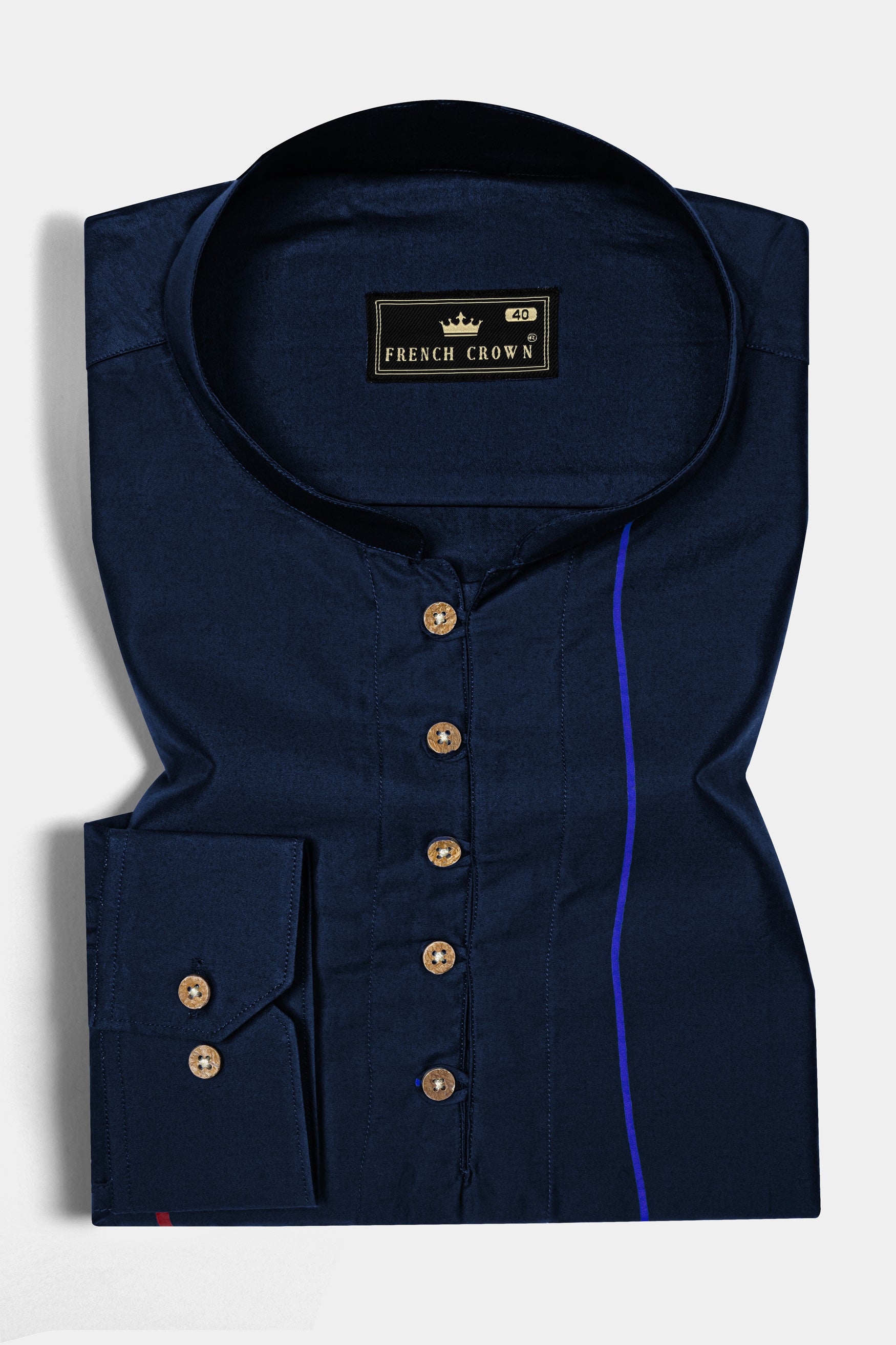 Ebony Blue Multicolor Stripes Printed Super Soft Premium Kurta Shirt