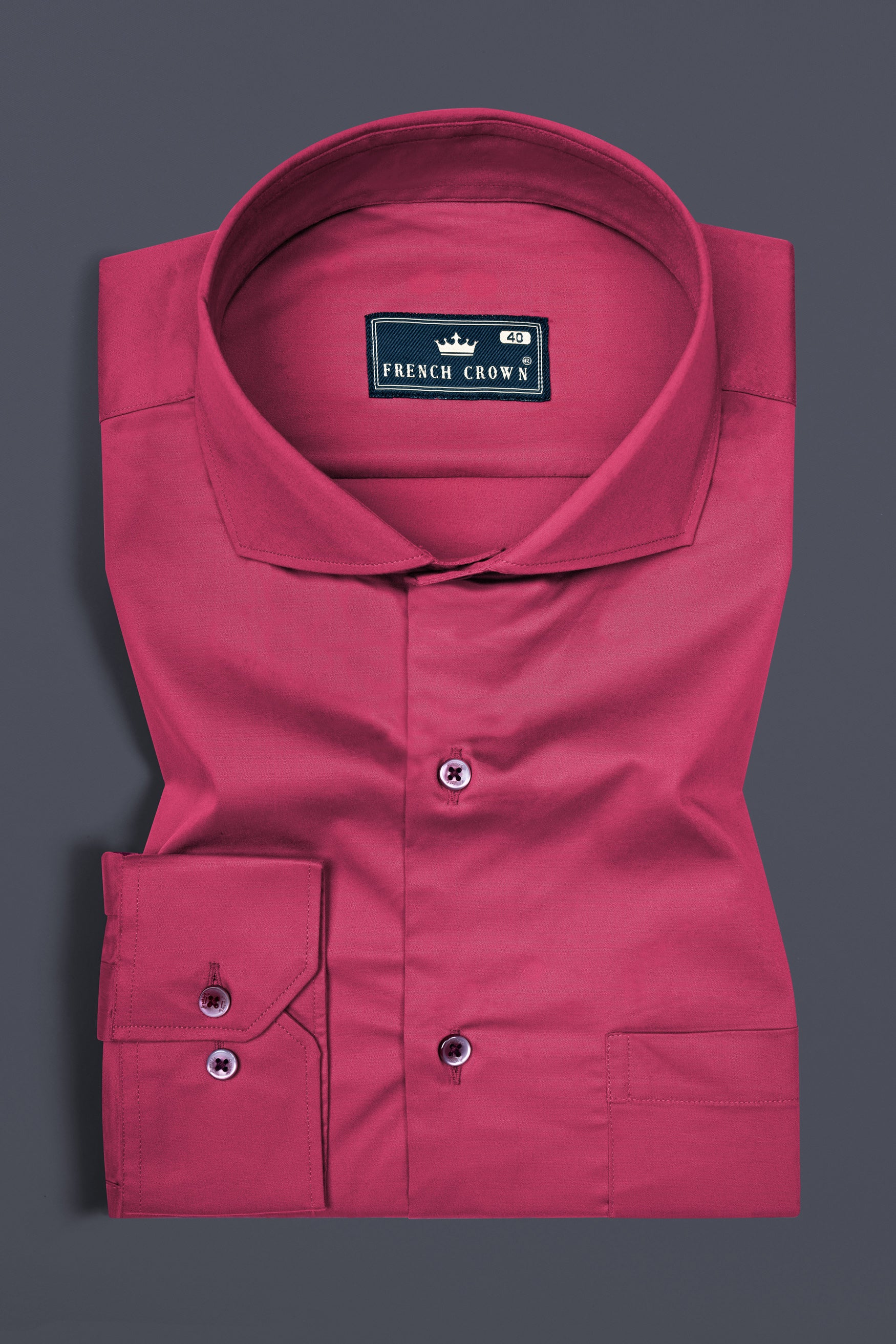 Hibiscus Red Subtle Sheen Super Soft Premium Cotton Shirt