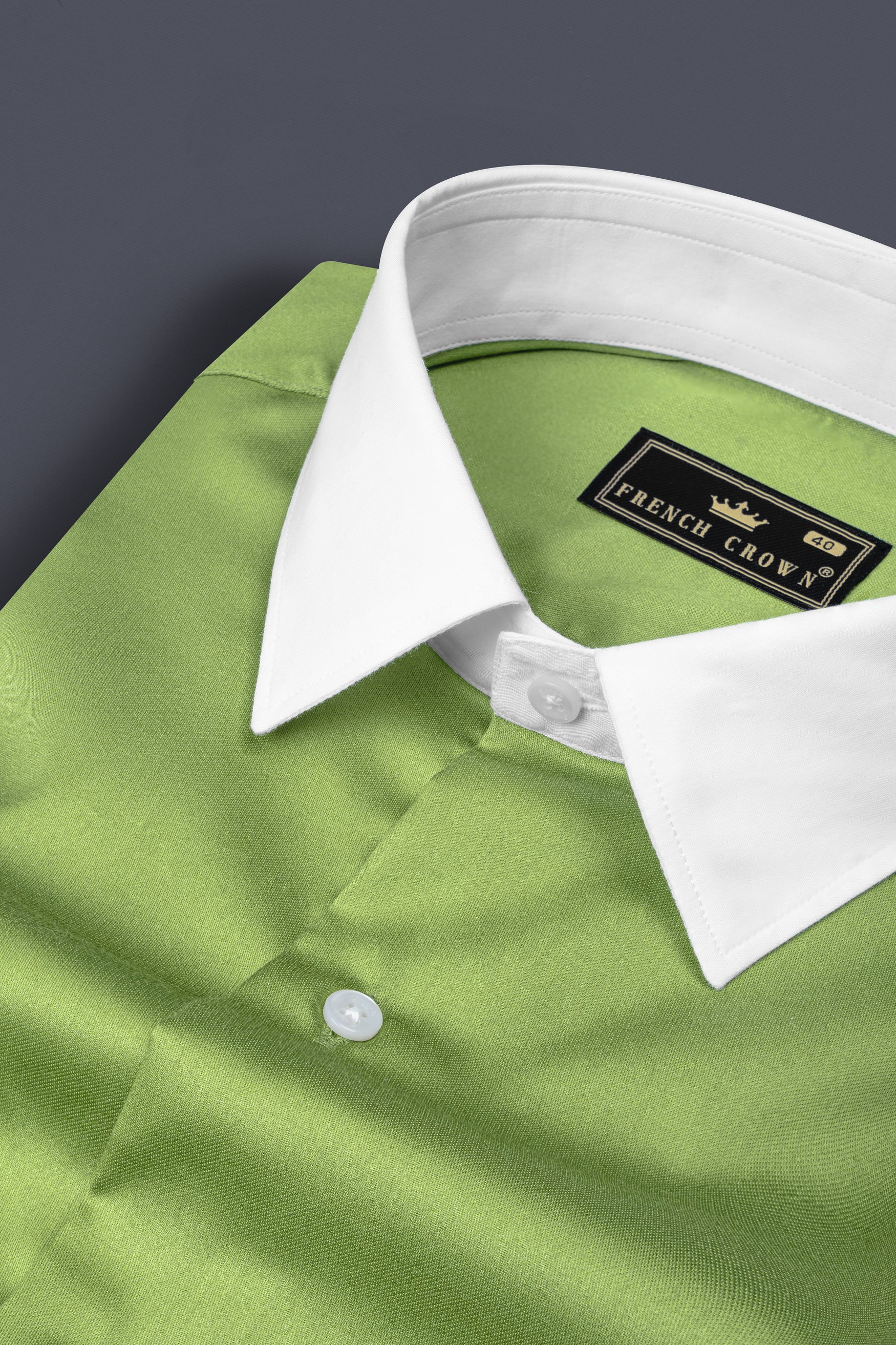 Asparagus Green Subtle Sheen Super Soft Premium Cotton Shirt