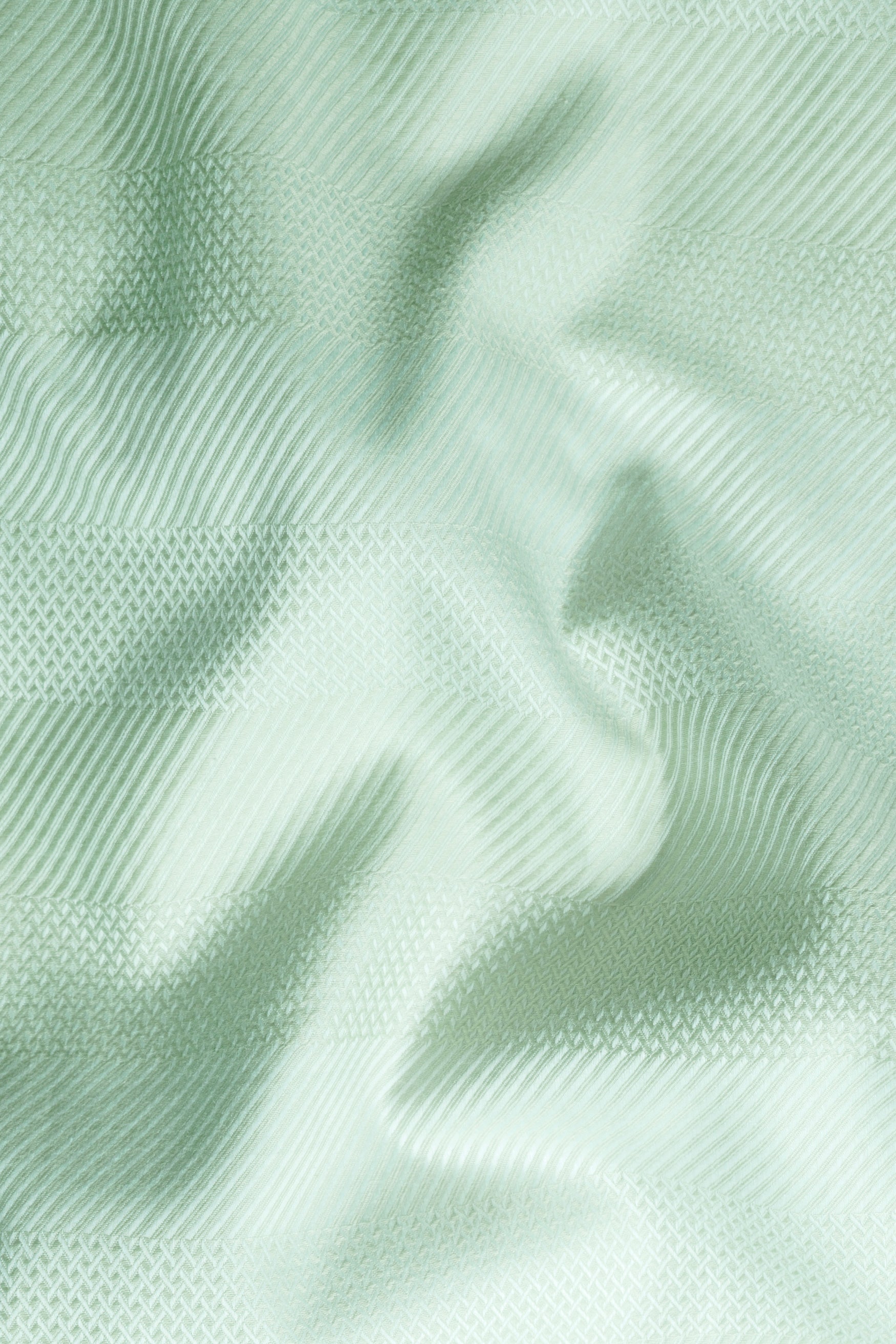Jagged Ice Green Heavyweight Dobby Textured Premium Giza Cotton Shirt