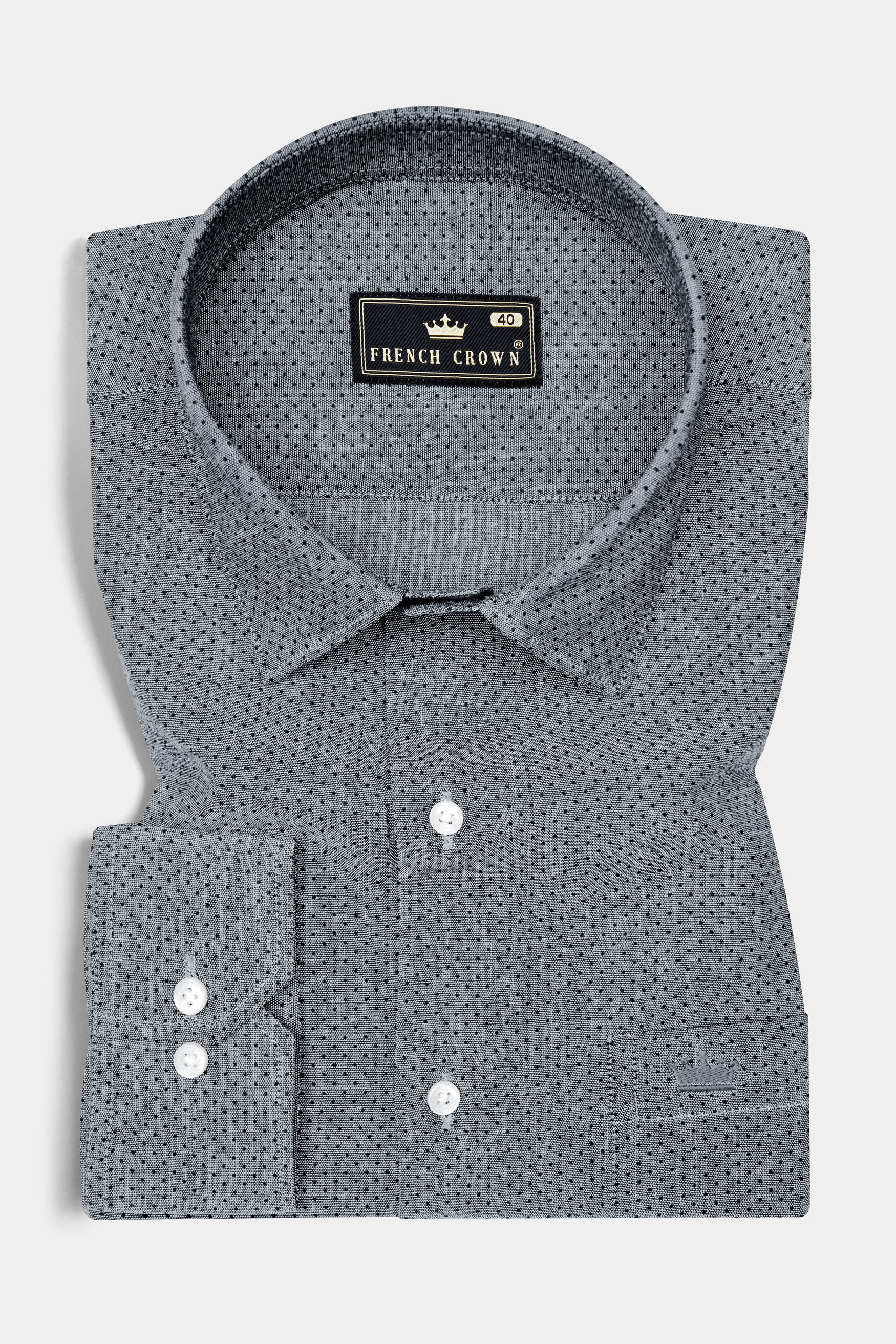 Scarpa Flow Gray Dobby Textured Premium Giza Cotton Shirt