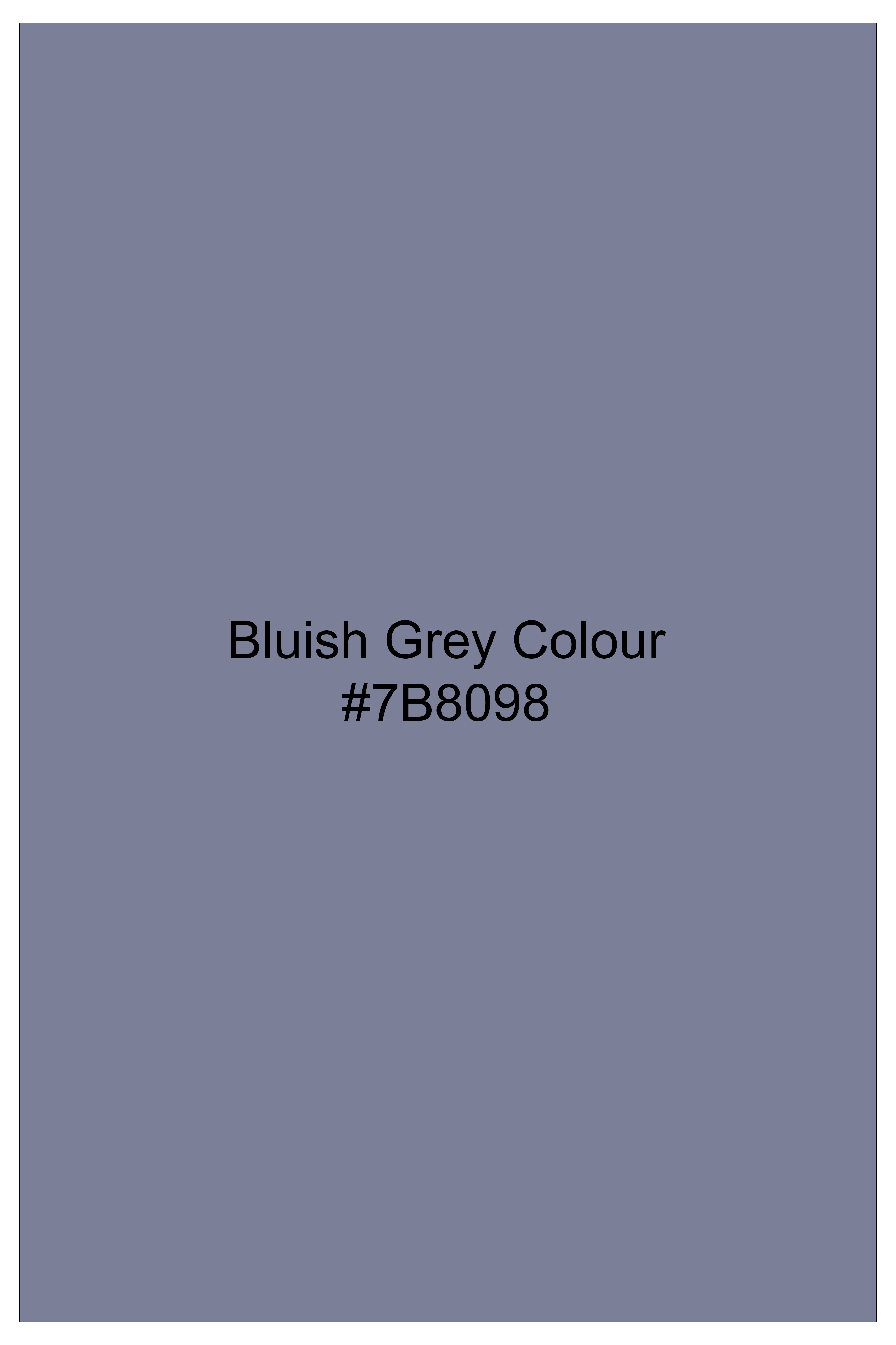 Bluish Gray Multicolour Paisley Printed Poplin Giza Cotton Shirt