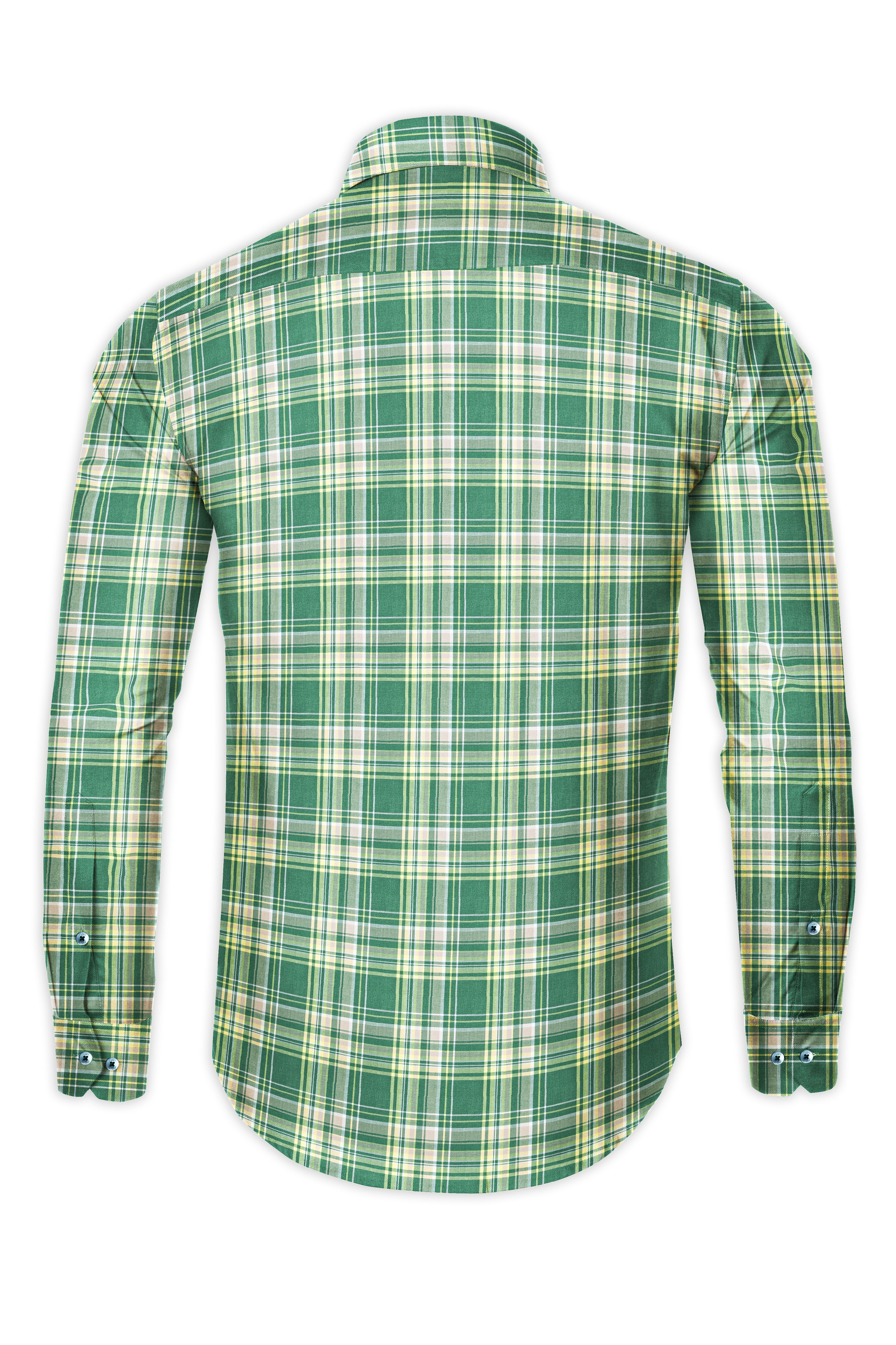 Viridian Green with Cloud Gray Plaid super Soft Premium Cotton Shirt