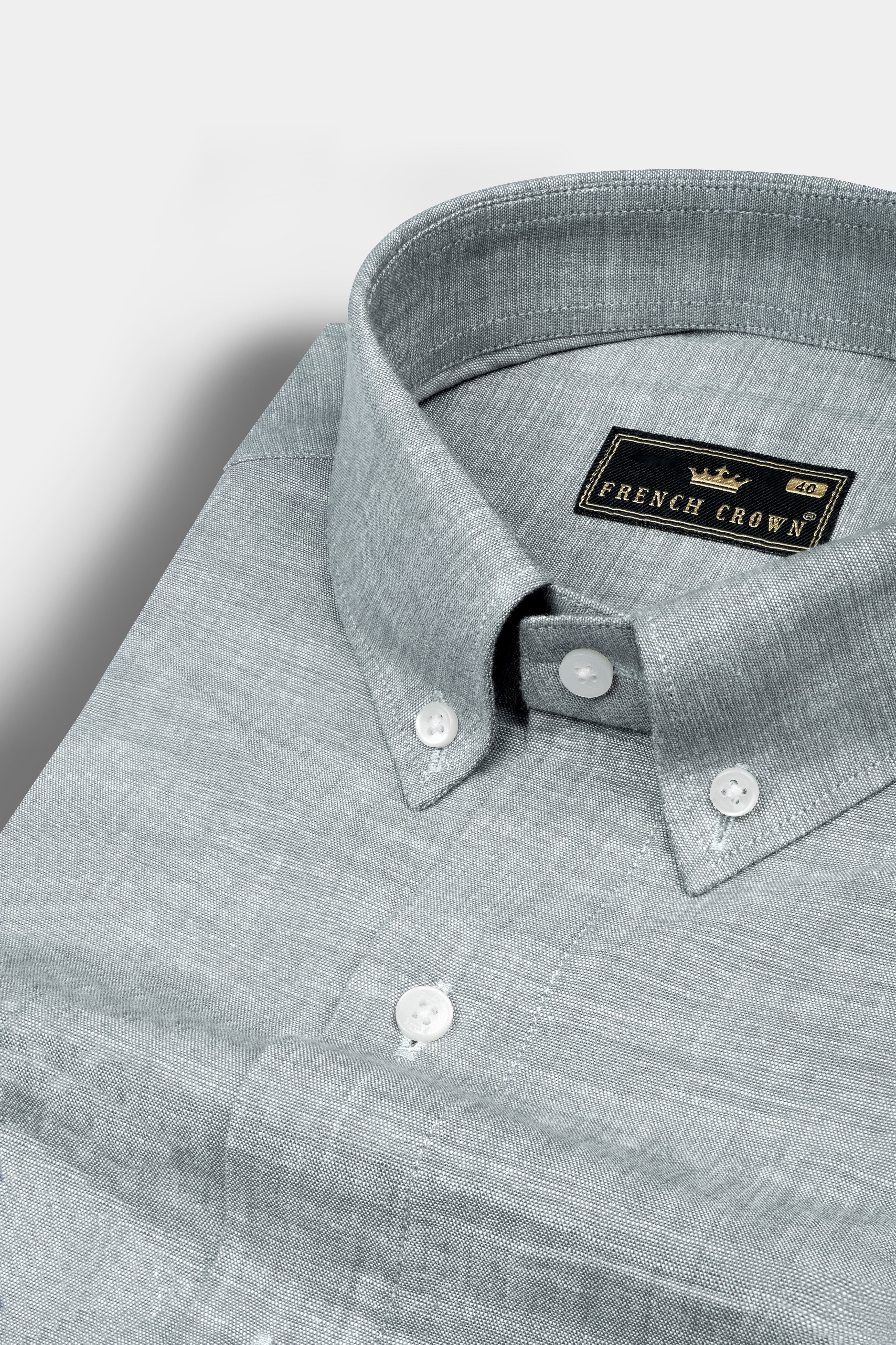 Cool Gray Luxurious Linen Shirt