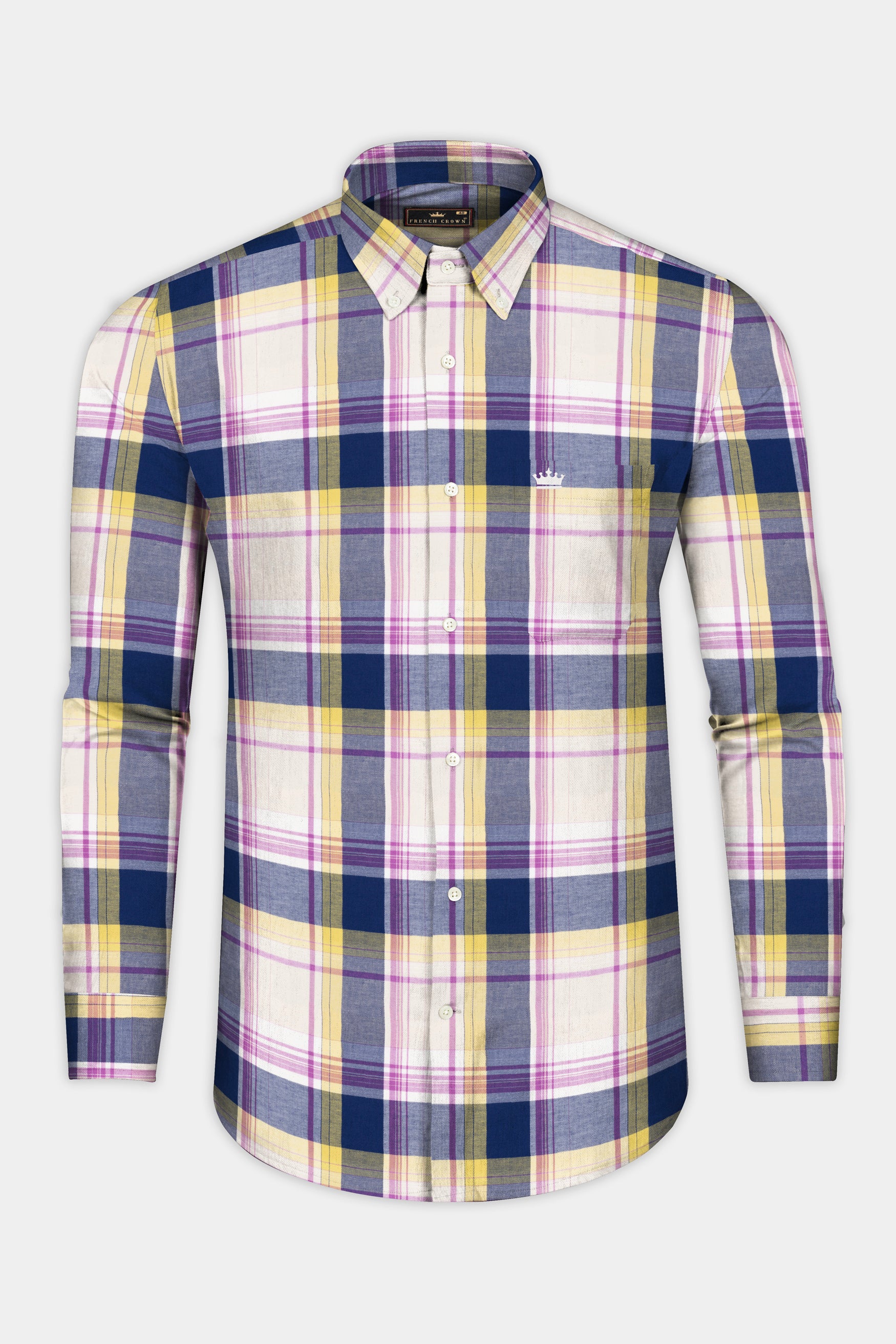 Mercury Pink multicolor Plaid Twill Cotton Shirt