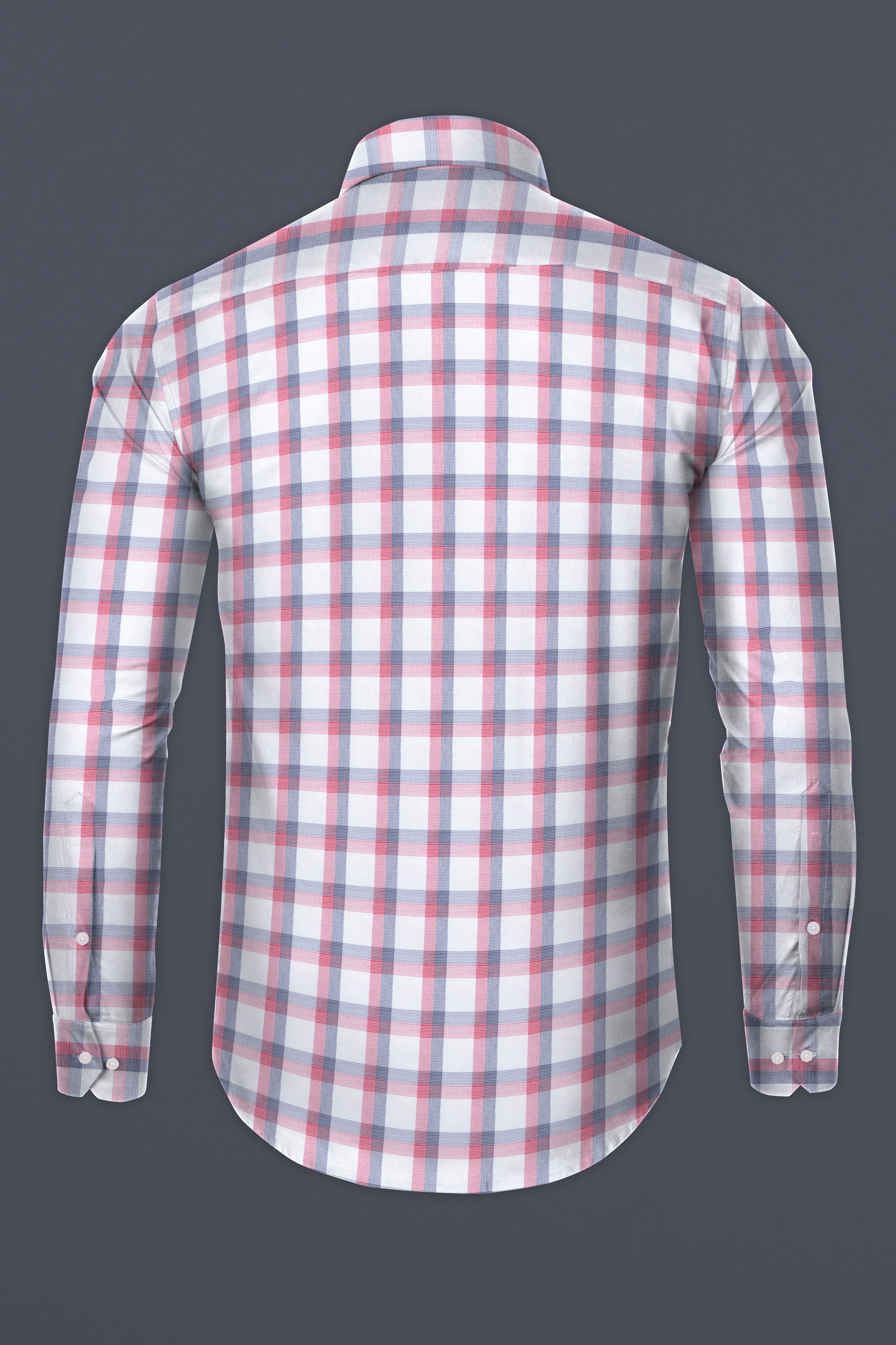 Valentine Red with Black Plaid Dobby Textured Premium Cotton Shirt