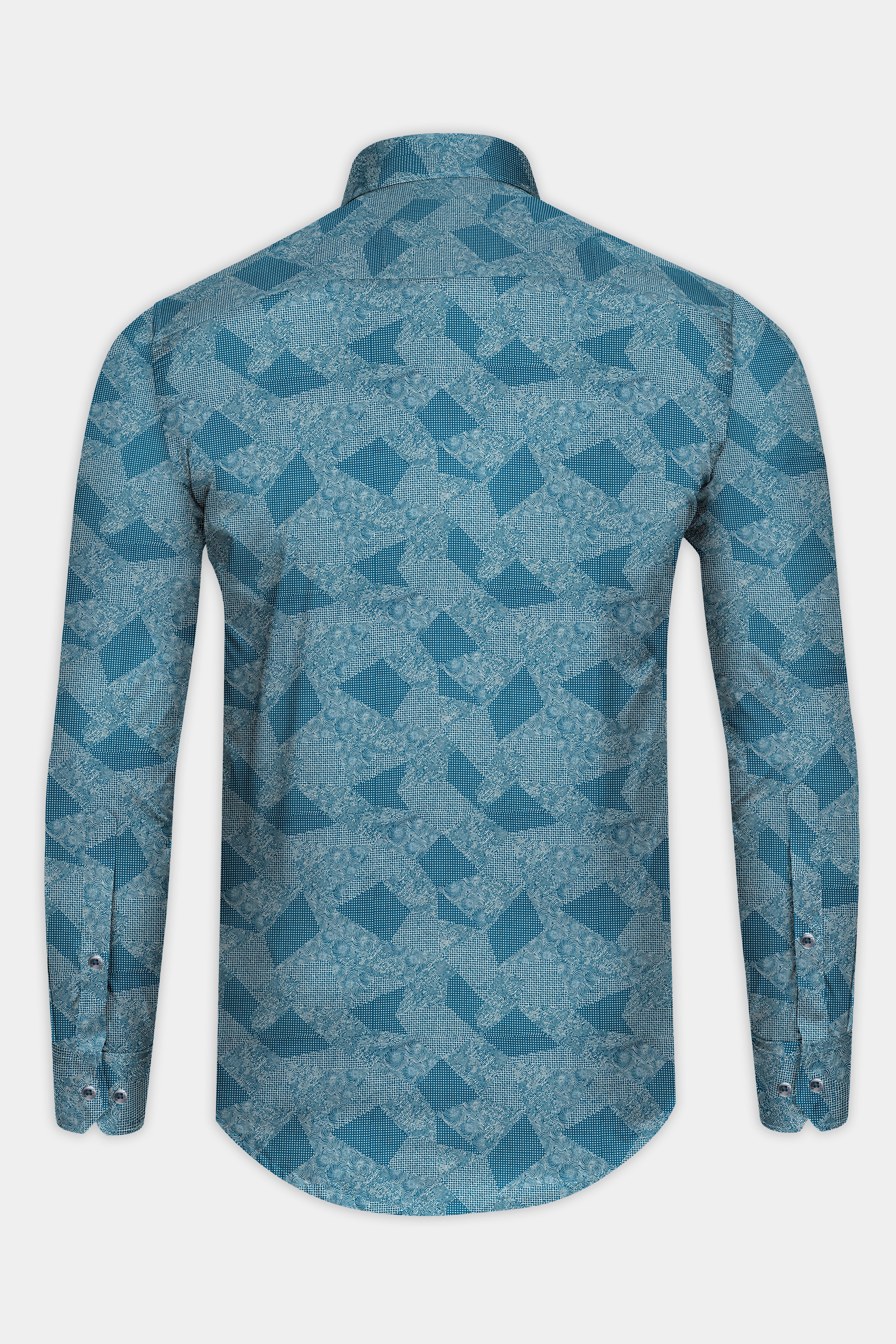 Astronaut Blue Printed Super Soft Premium Cotton Shirt