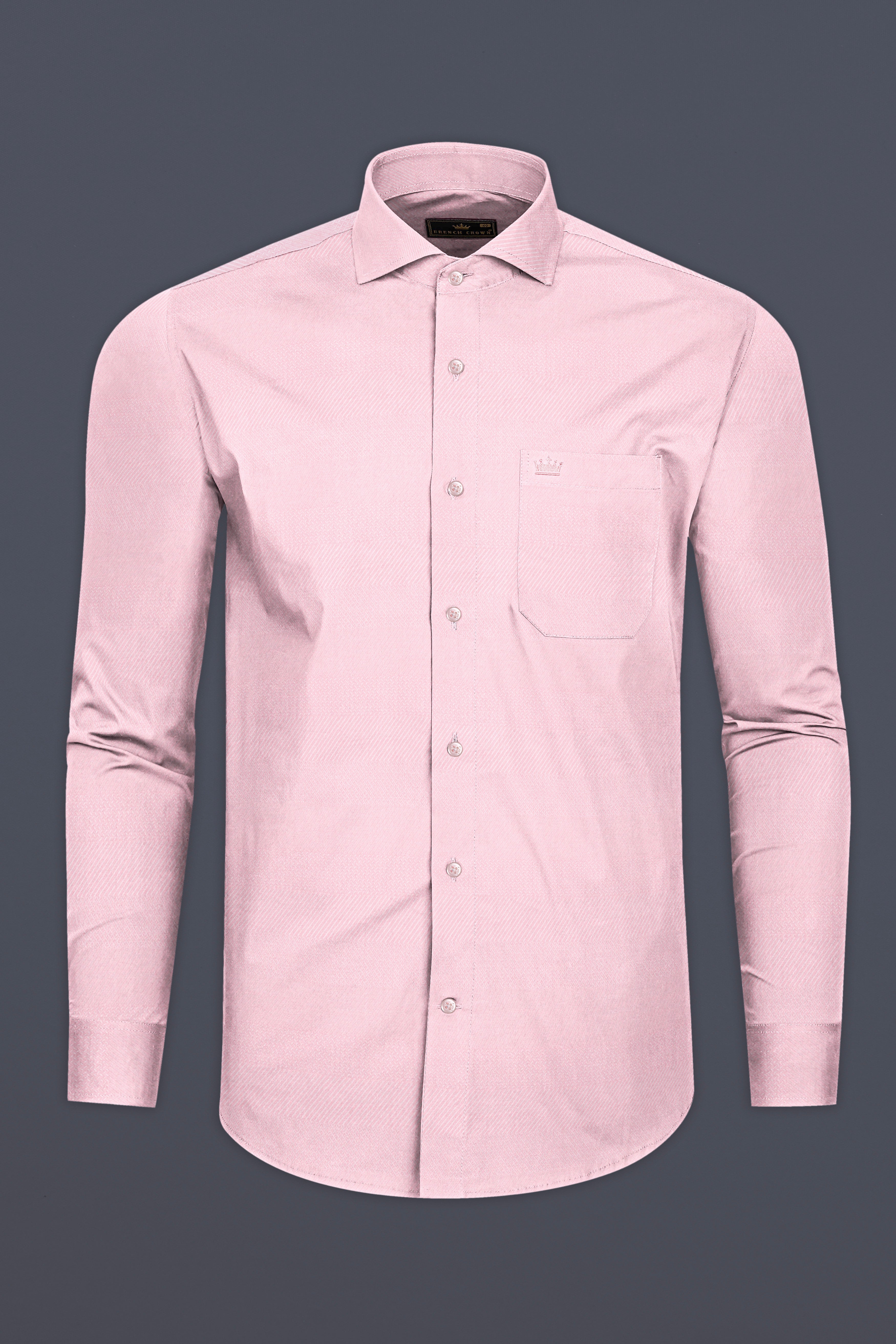 Carousel Pink Dobby Textured Premium Cotton Shirt