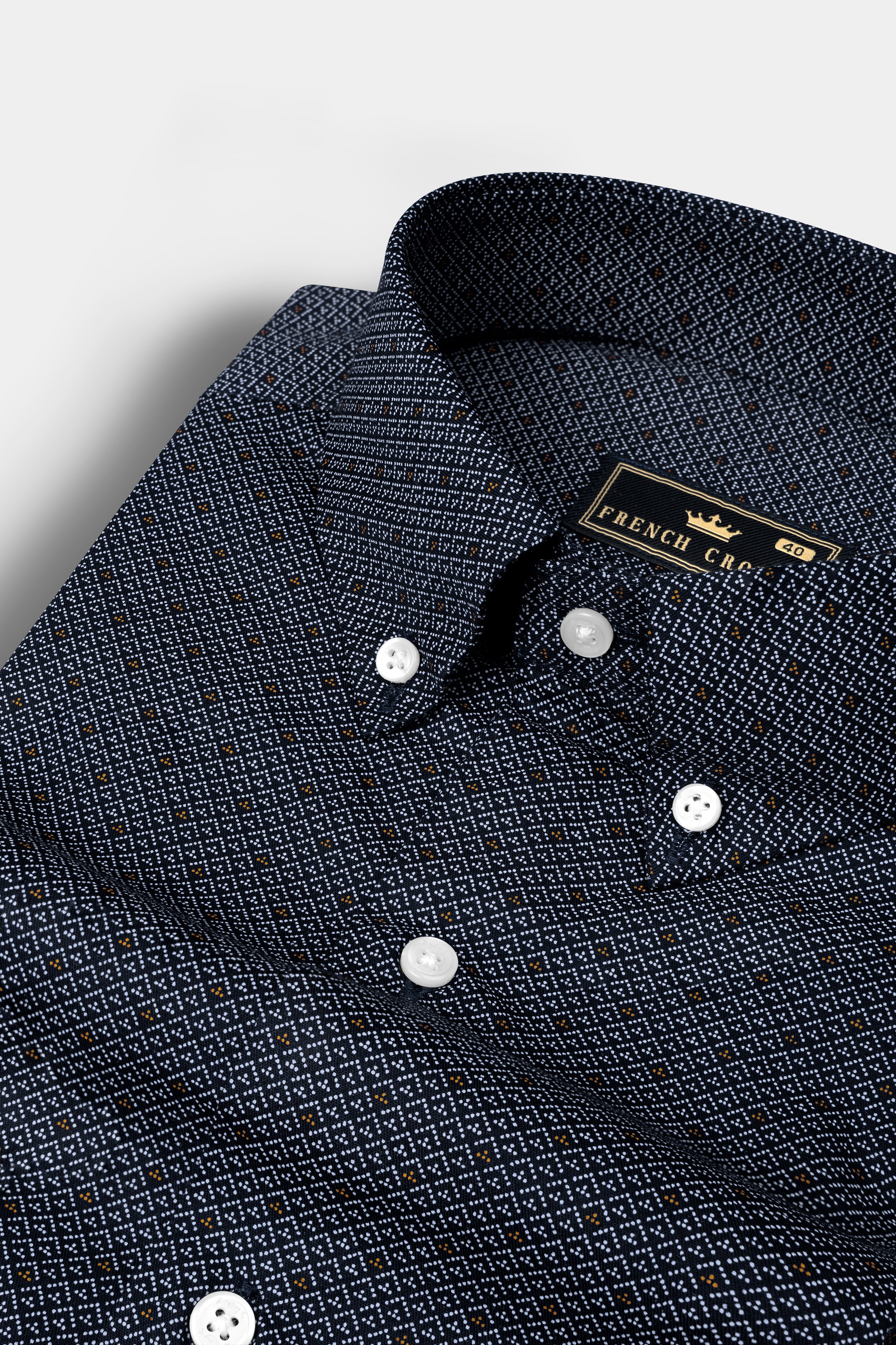 Mirage Blue Textured Twill Cotton Shirt