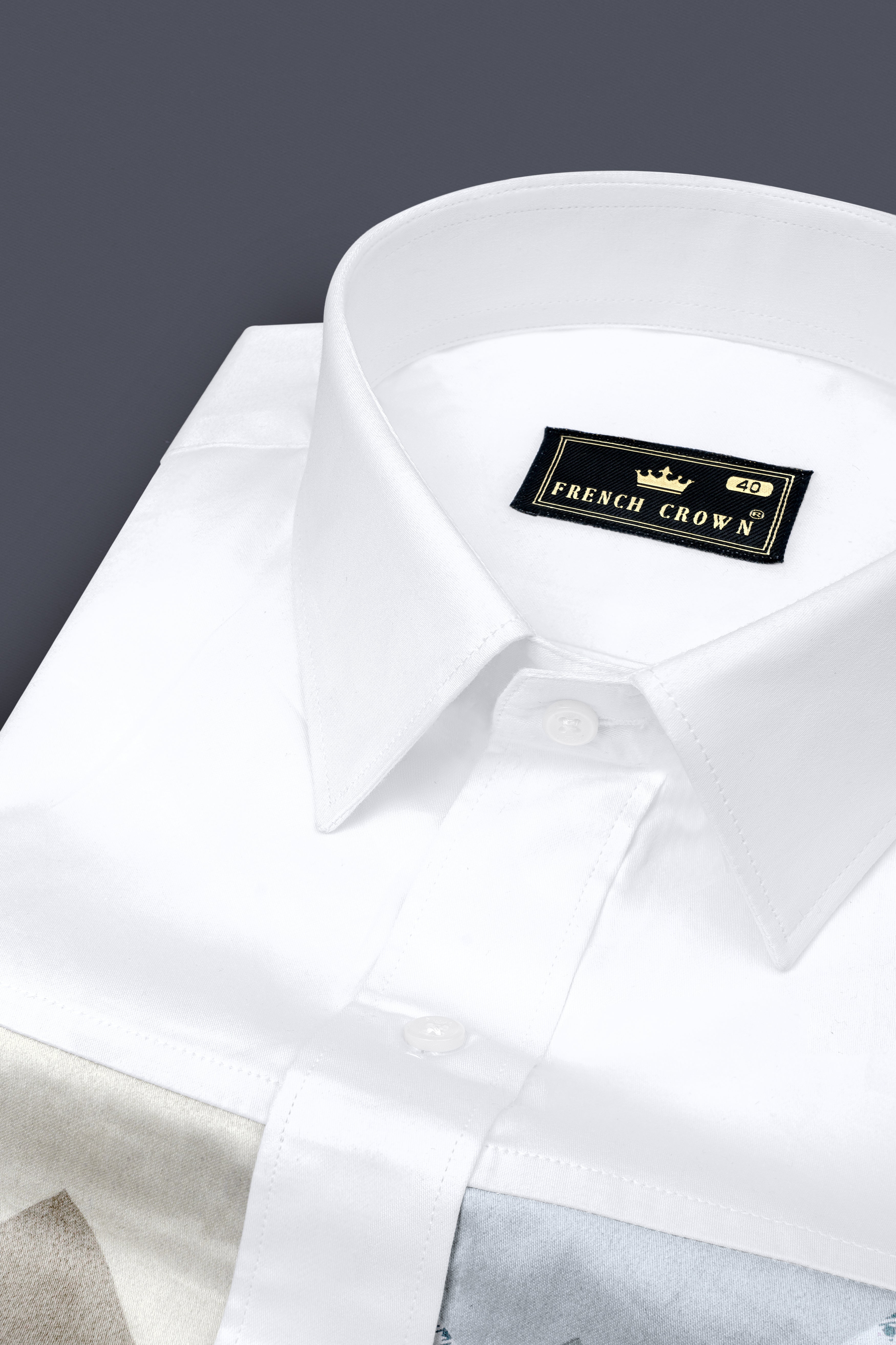 Bright White diamond shapes checkered pattern Subtle Sheen Super Soft Premium Cotton Designer Shirt
