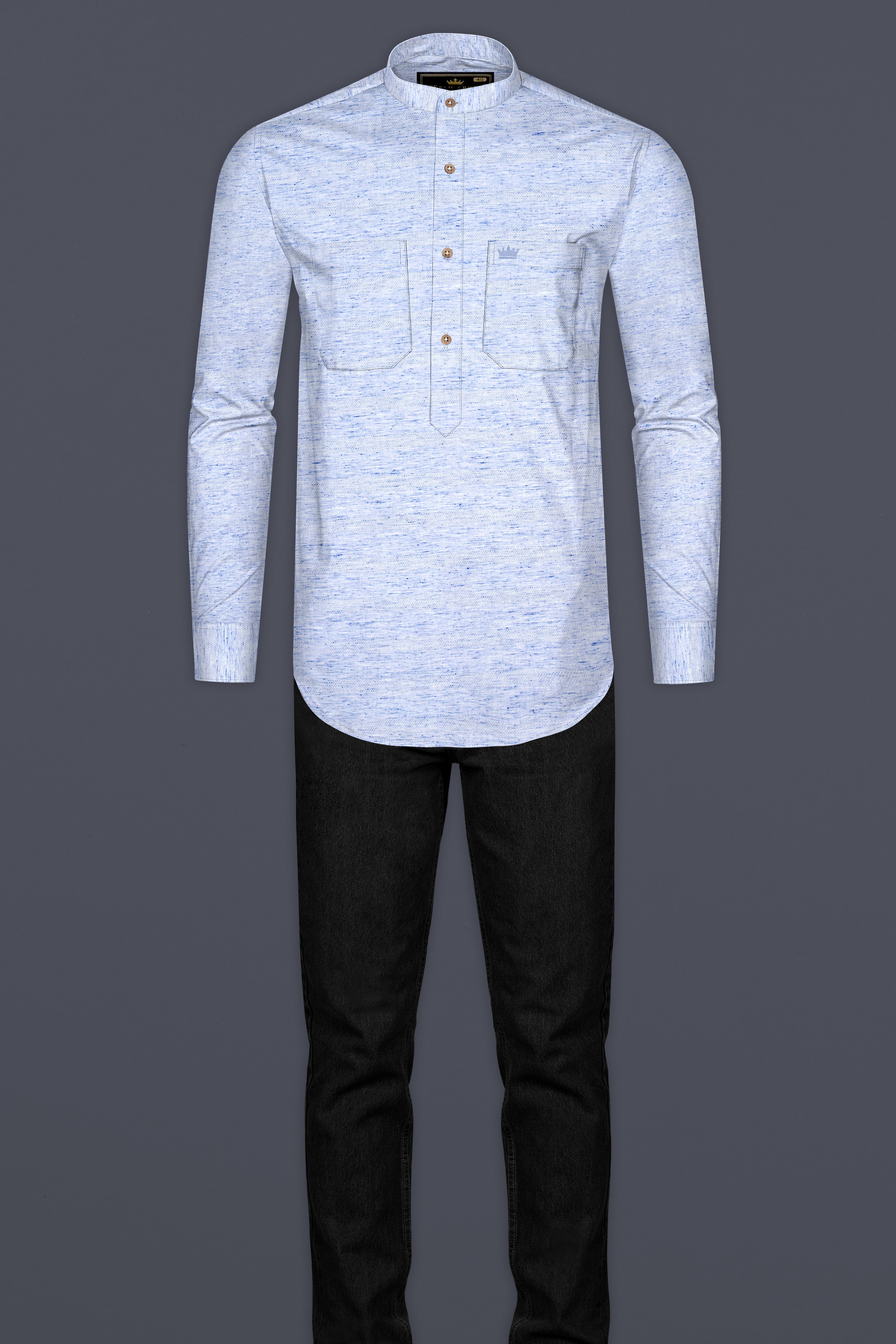 Carolina Blue Dobby Textured Premium Giza Cotton Designer Shirt