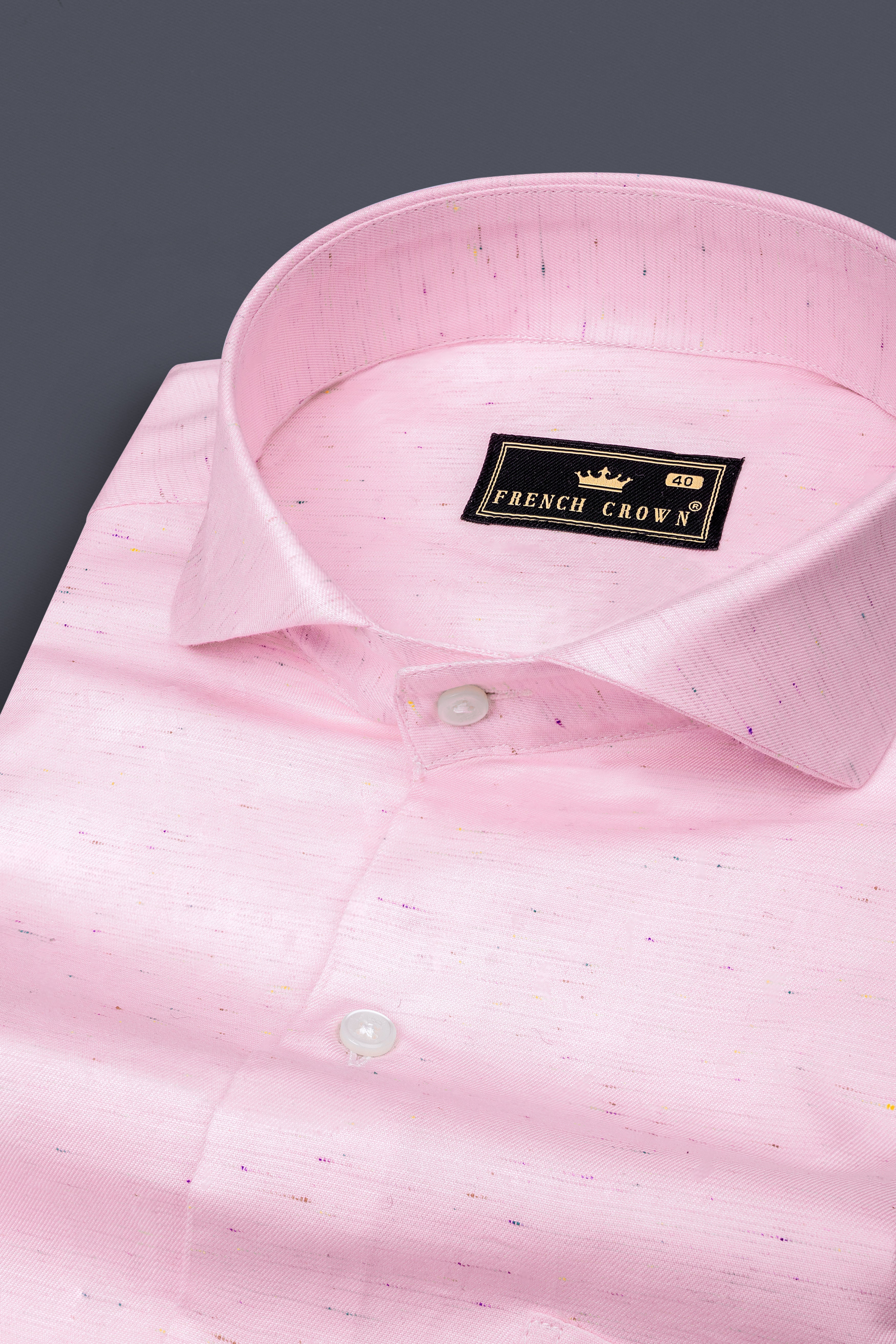 Cherub Pink Textured Chambray Premium Giza Cotton Shirt