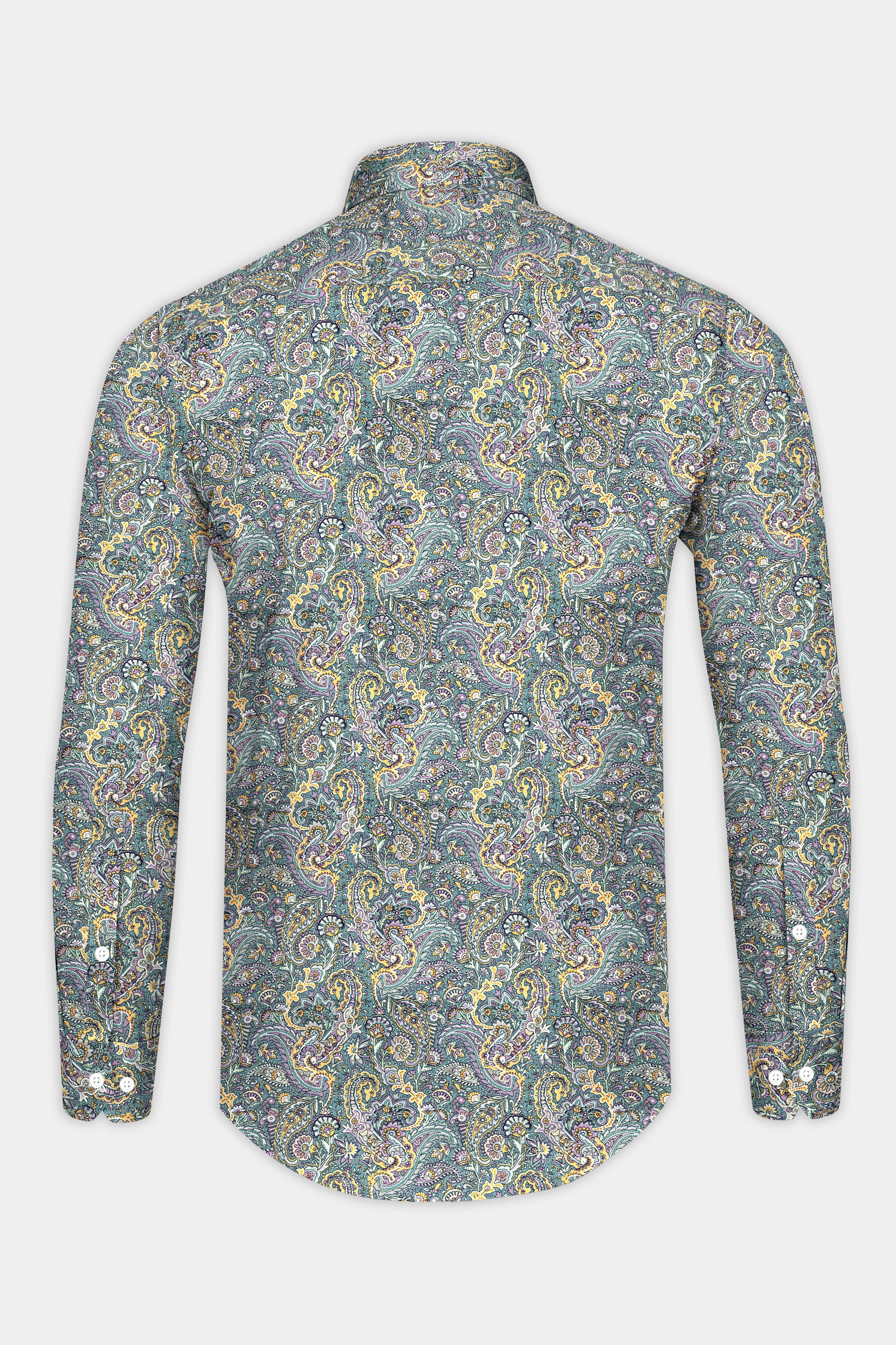 Northern Green And Lilac Multicolour Print Subtle Sheen Super Soft Premium Cotton Shirt