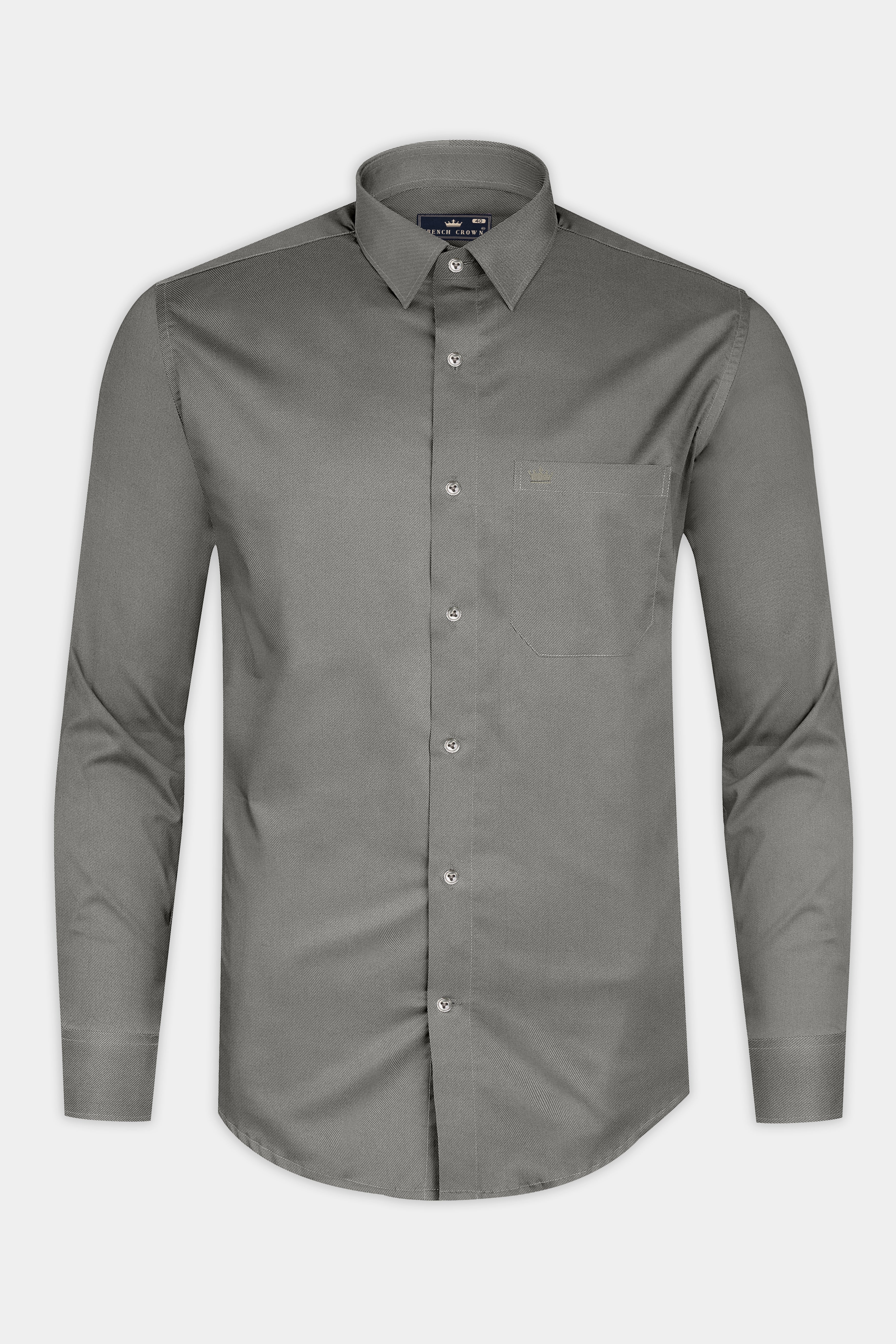 Mountain Gray Twill Cotton Shirt