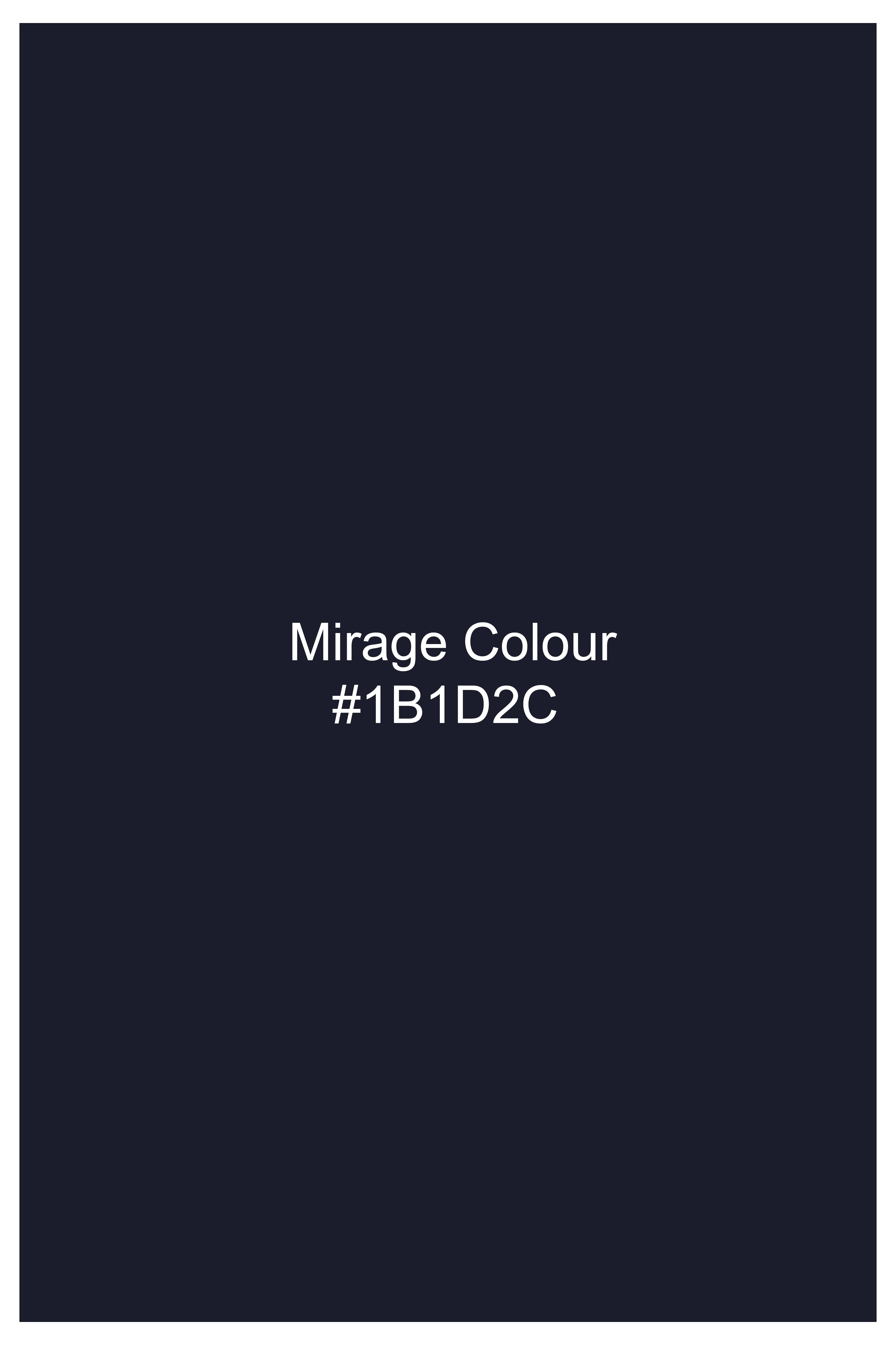 Mirage Blue Plaid Dobby Textured Premium Cotton Shirt