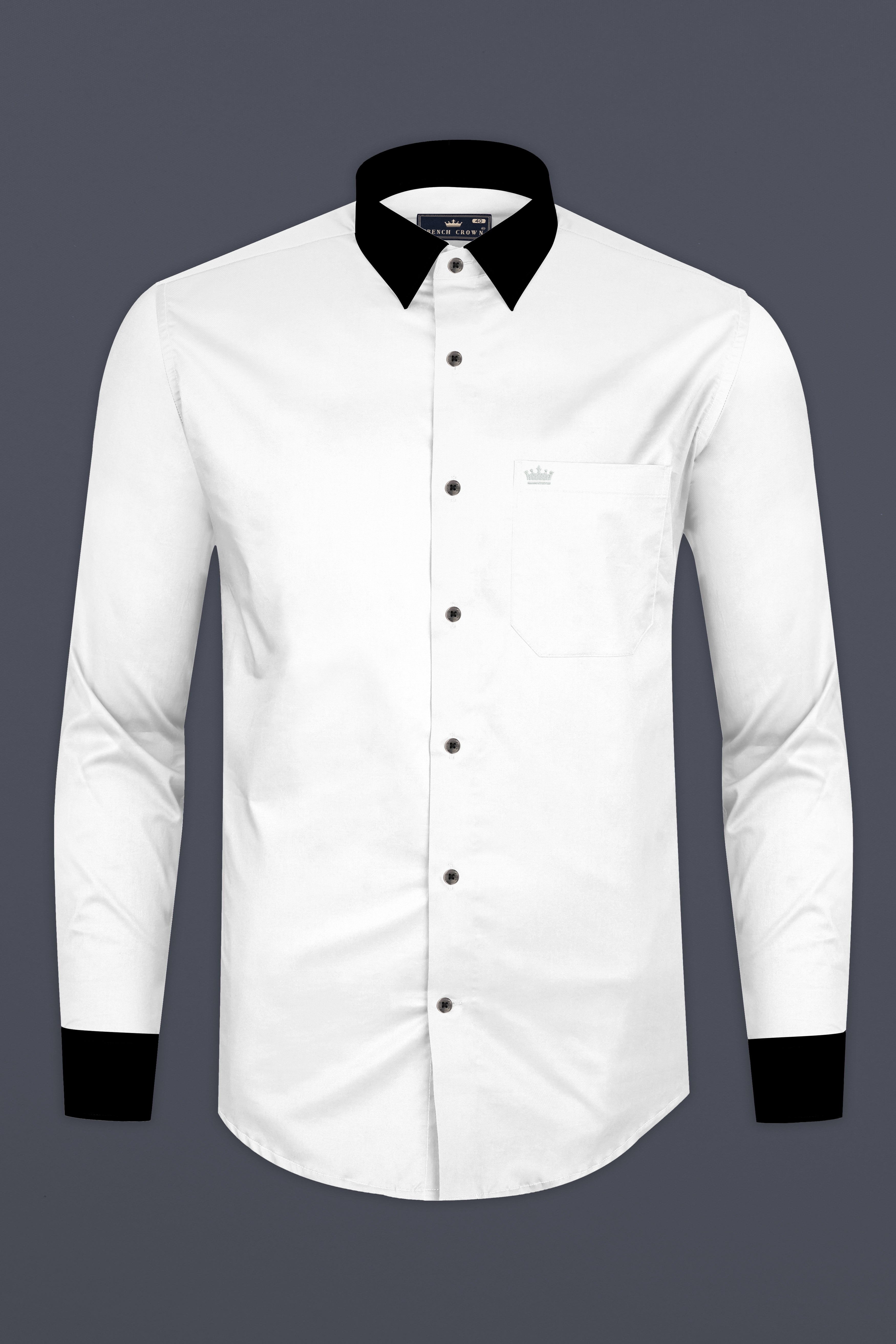 Bright White with Black Collar super Soft Twill Giza Cotton Shirt 12761-BCC-BLK-38, 12761-BCC-BLK-H-38, 12761-BCC-BLK-39, 12761-BCC-BLK-H-39, 12761-BCC-BLK-40, 12761-BCC-BLK-H-40, 12761-BCC-BLK-42, 12761-BCC-BLK-H-42, 12761-BCC-BLK-44, 12761-BCC-BLK-H-44, 12761-BCC-BLK-46, 12761-BCC-BLK-H-46, 12761-BCC-BLK-48, 12761-BCC-BLK-H-48, 12761-BCC-BLK-50, 12761-BCC-BLK-H-50, 12761-BCC-BLK-52, 12761-BCC-BLK-H-52