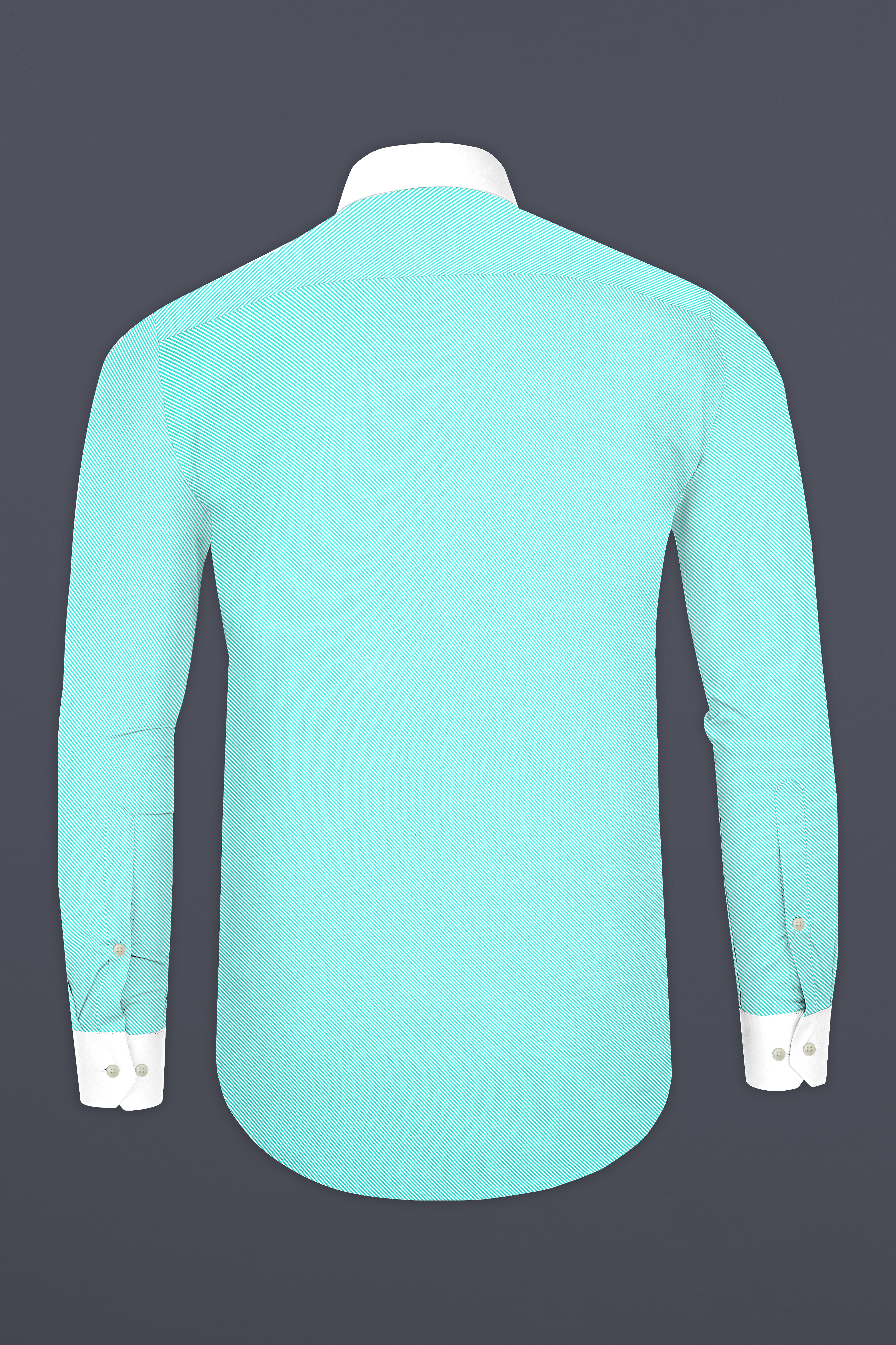 Seafoam Blue Jacquard Textured Premium Cotton Shirt