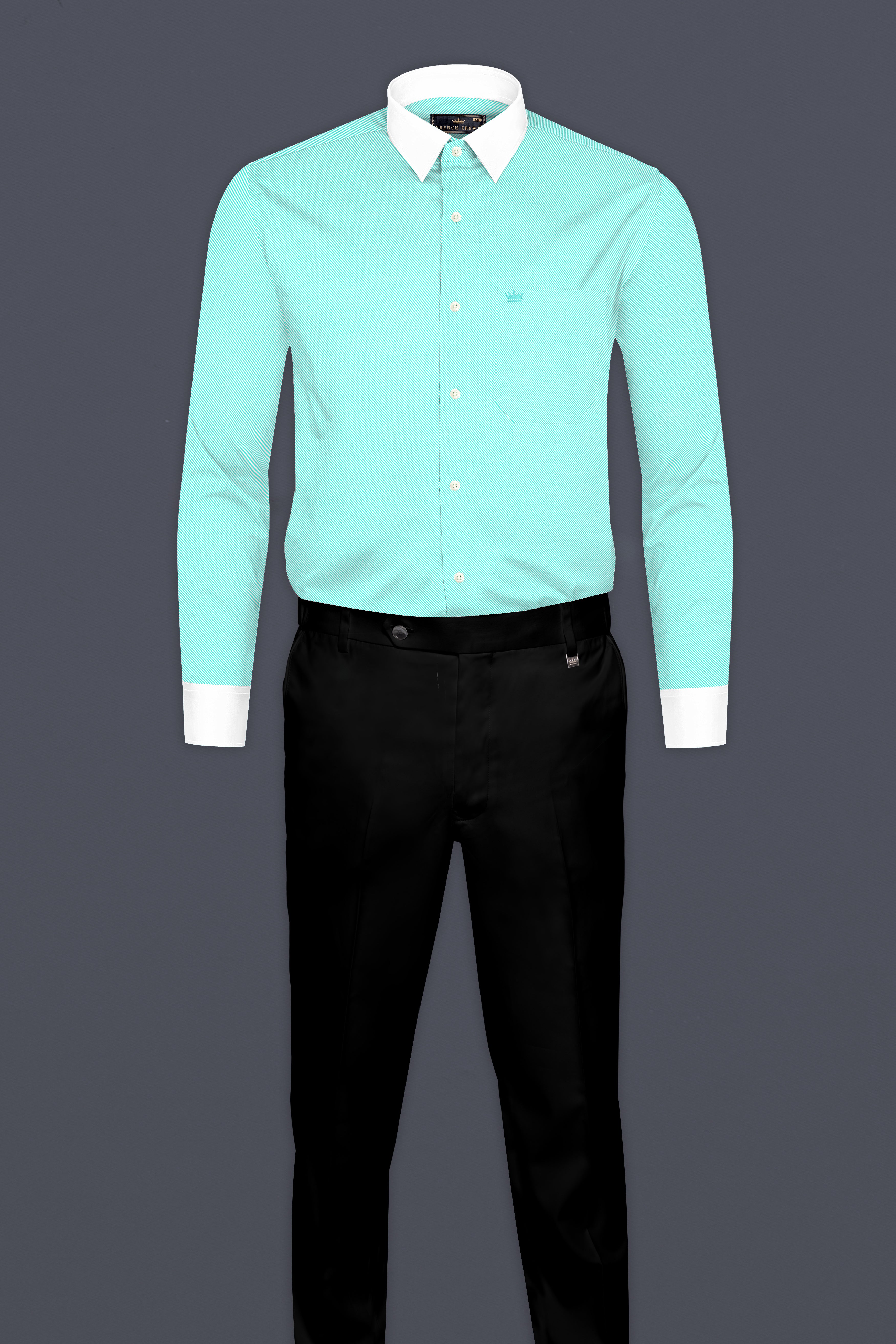 Seafoam Blue Jacquard Textured Premium Cotton Shirt 12763-WCC-38, 12763-WCC-H-38, 12763-WCC-39, 12763-WCC-H-39, 12763-WCC-40, 12763-WCC-H-40, 12763-WCC-42, 12763-WCC-H-42, 12763-WCC-44, 12763-WCC-H-44, 12763-WCC-46, 12763-WCC-H-46, 12763-WCC-48, 12763-WCC-H-48, 12763-WCC-50, 12763-WCC-H-50, 12763-WCC-52, 12763-WCC-H-52