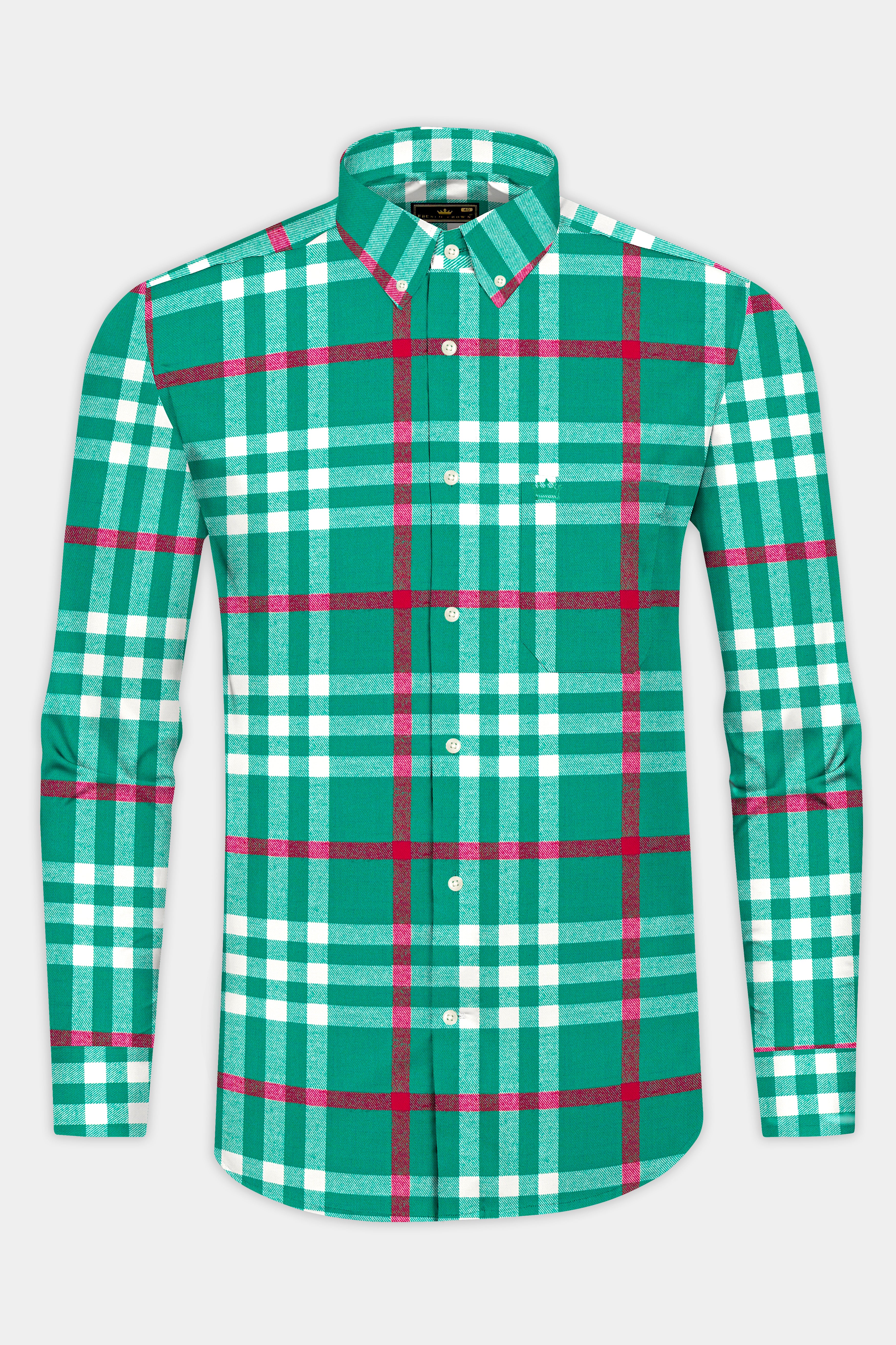 Aquamarine Green and Shiraz Red Plaid Flannel Shirt 12767-BD-38, 12767-BD-H-38, 12767-BD-39, 12767-BD-H-39, 12767-BD-40, 12767-BD-H-40, 12767-BD-42, 12767-BD-H-42, 12767-BD-44, 12767-BD-H-44, 12767-BD-46, 12767-BD-H-46, 12767-BD-48, 12767-BD-H-48, 12767-BD-50, 12767-BD-H-50, 12767-BD-52, 12767-BD-H-52