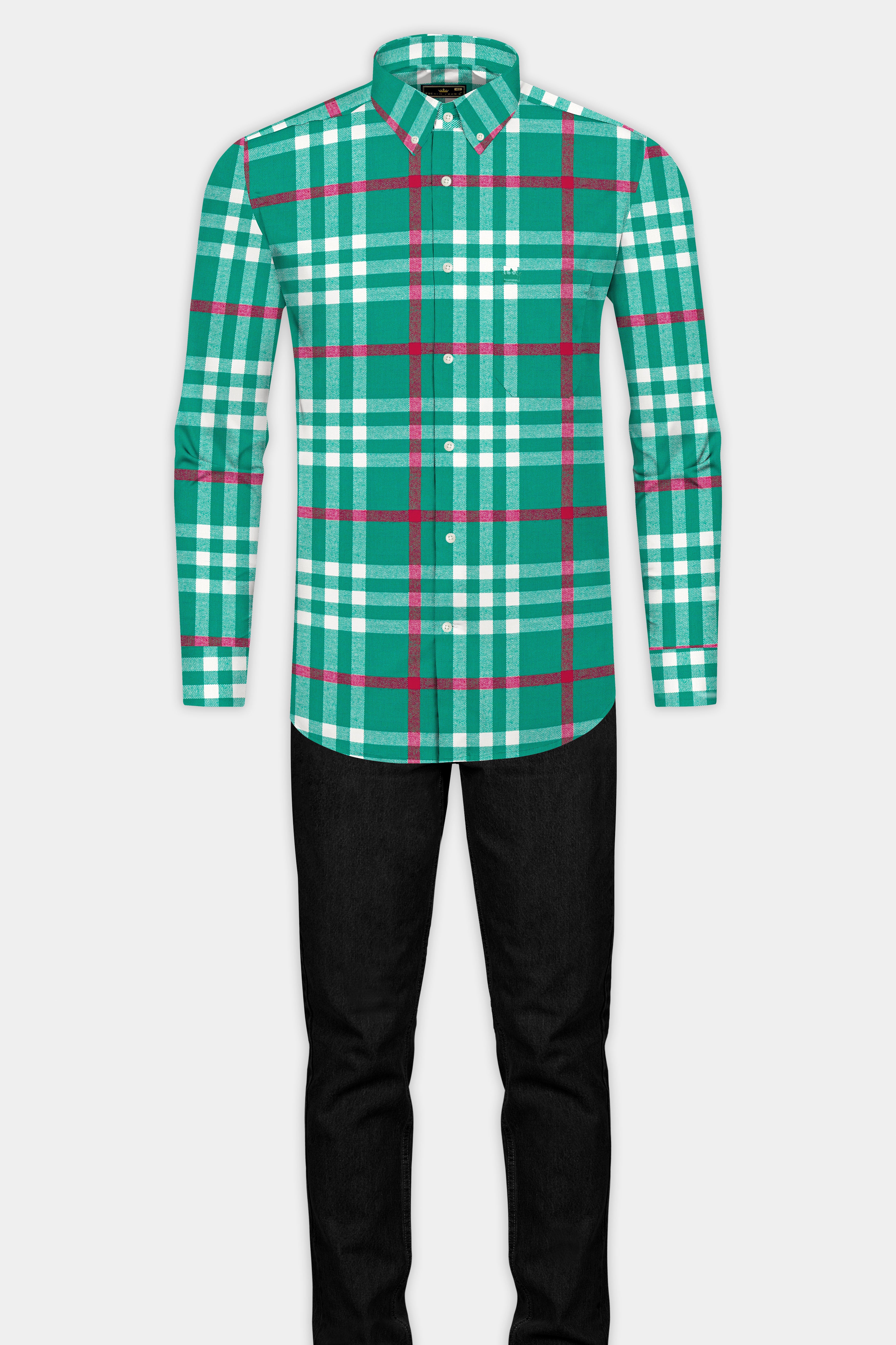 Aquamarine Green and Shiraz Red Plaid Flannel Shirt 12767-BD-38, 12767-BD-H-38, 12767-BD-39, 12767-BD-H-39, 12767-BD-40, 12767-BD-H-40, 12767-BD-42, 12767-BD-H-42, 12767-BD-44, 12767-BD-H-44, 12767-BD-46, 12767-BD-H-46, 12767-BD-48, 12767-BD-H-48, 12767-BD-50, 12767-BD-H-50, 12767-BD-52, 12767-BD-H-52