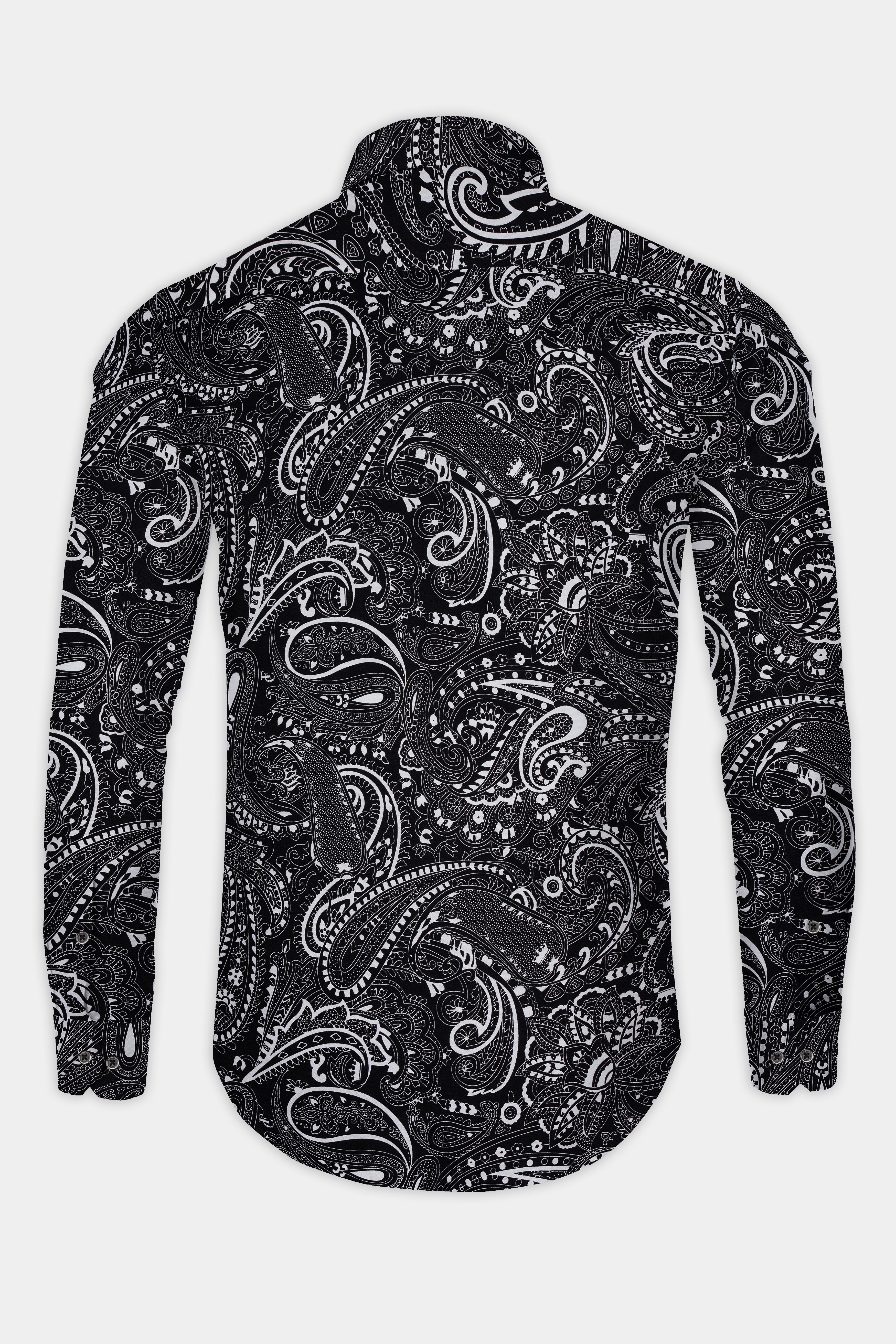 Jade Black Paisley Printed Super Soft Premium Cotton Shirt