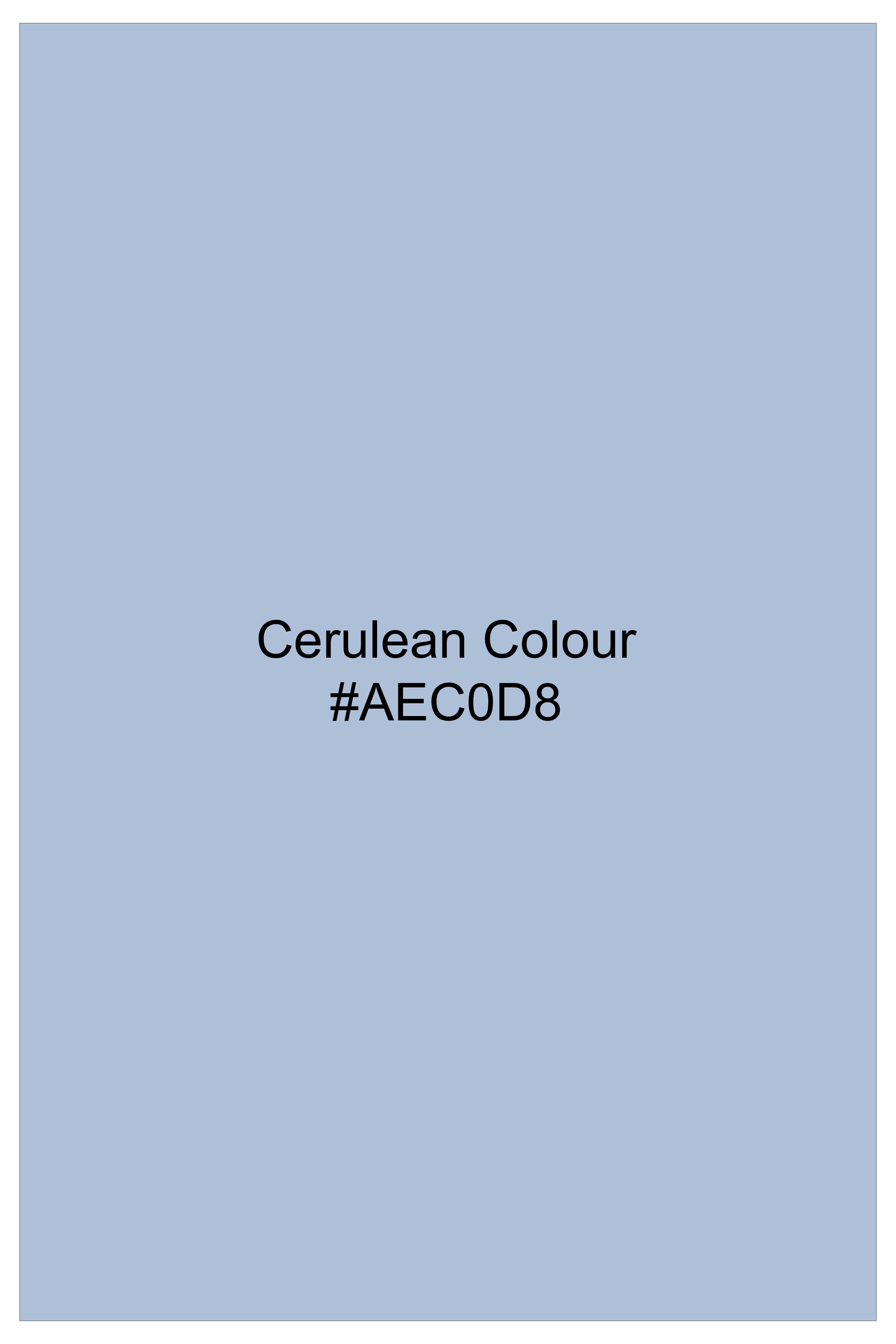 Cerulean Blue Jacquard Textured Premium Cotton Shirt