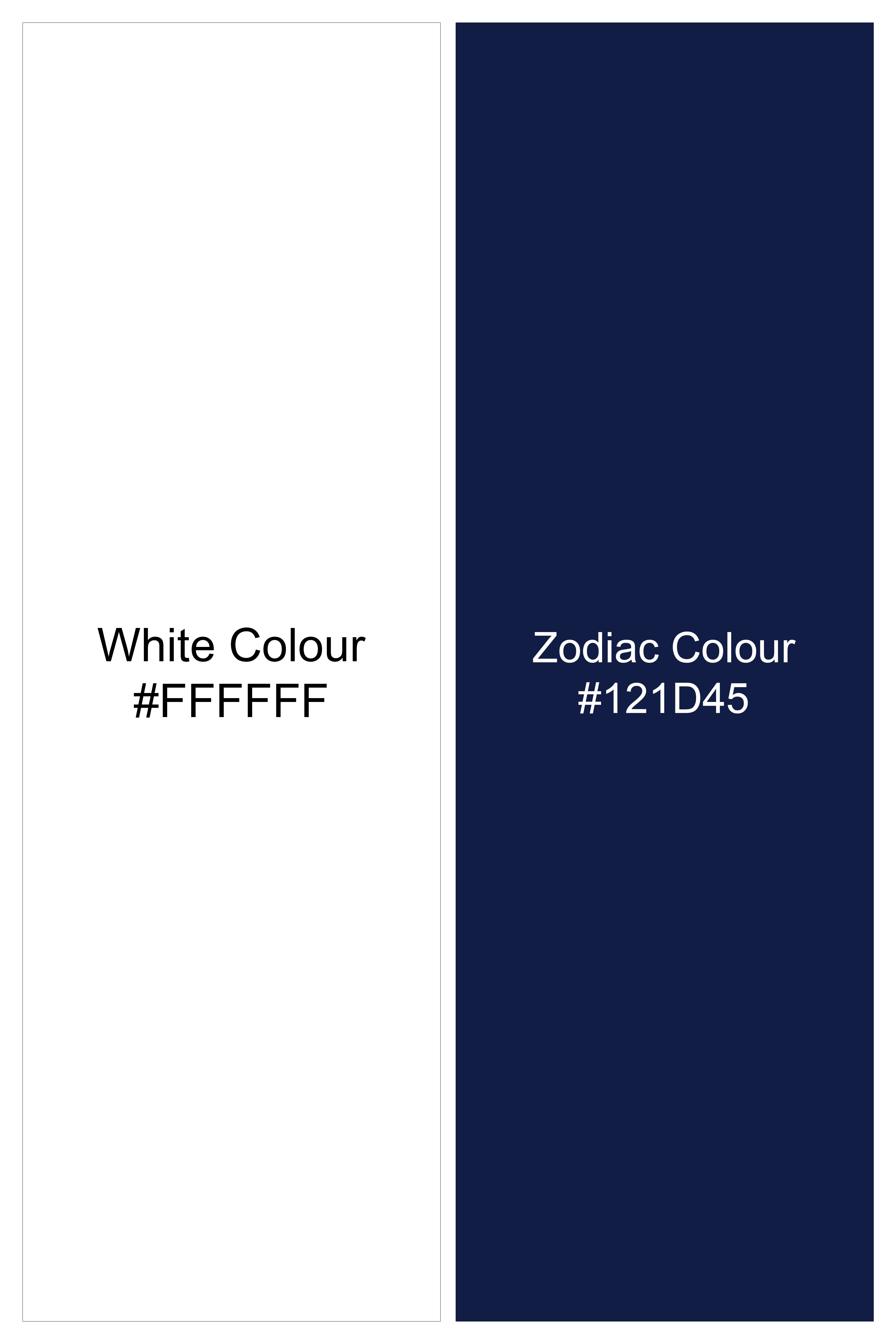 Bright White And Zodiac Blue Windowpane Dobby Shirt