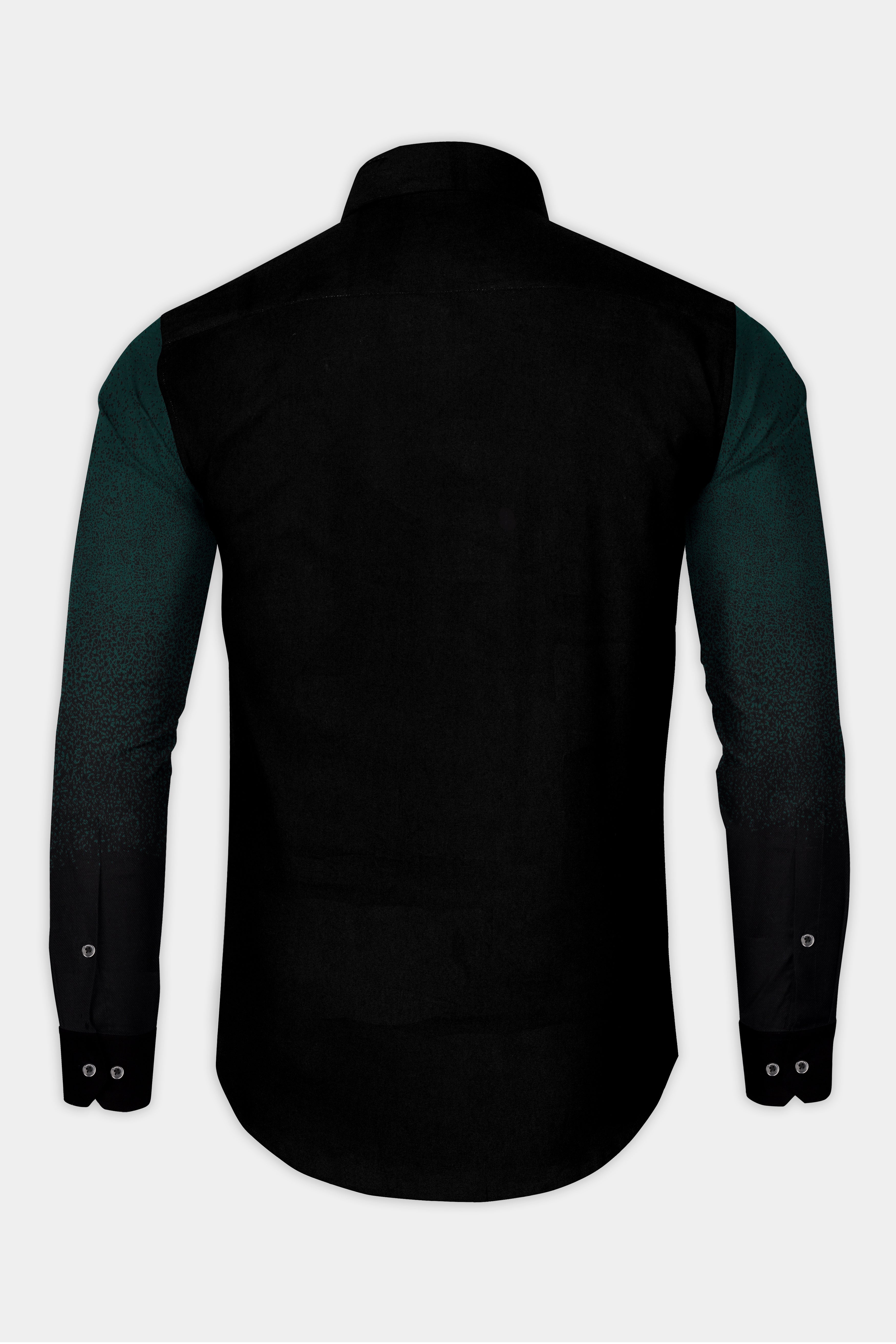 Jade Black with Burnham Green Printed Super Soft Premium Cotton Designer Shirt