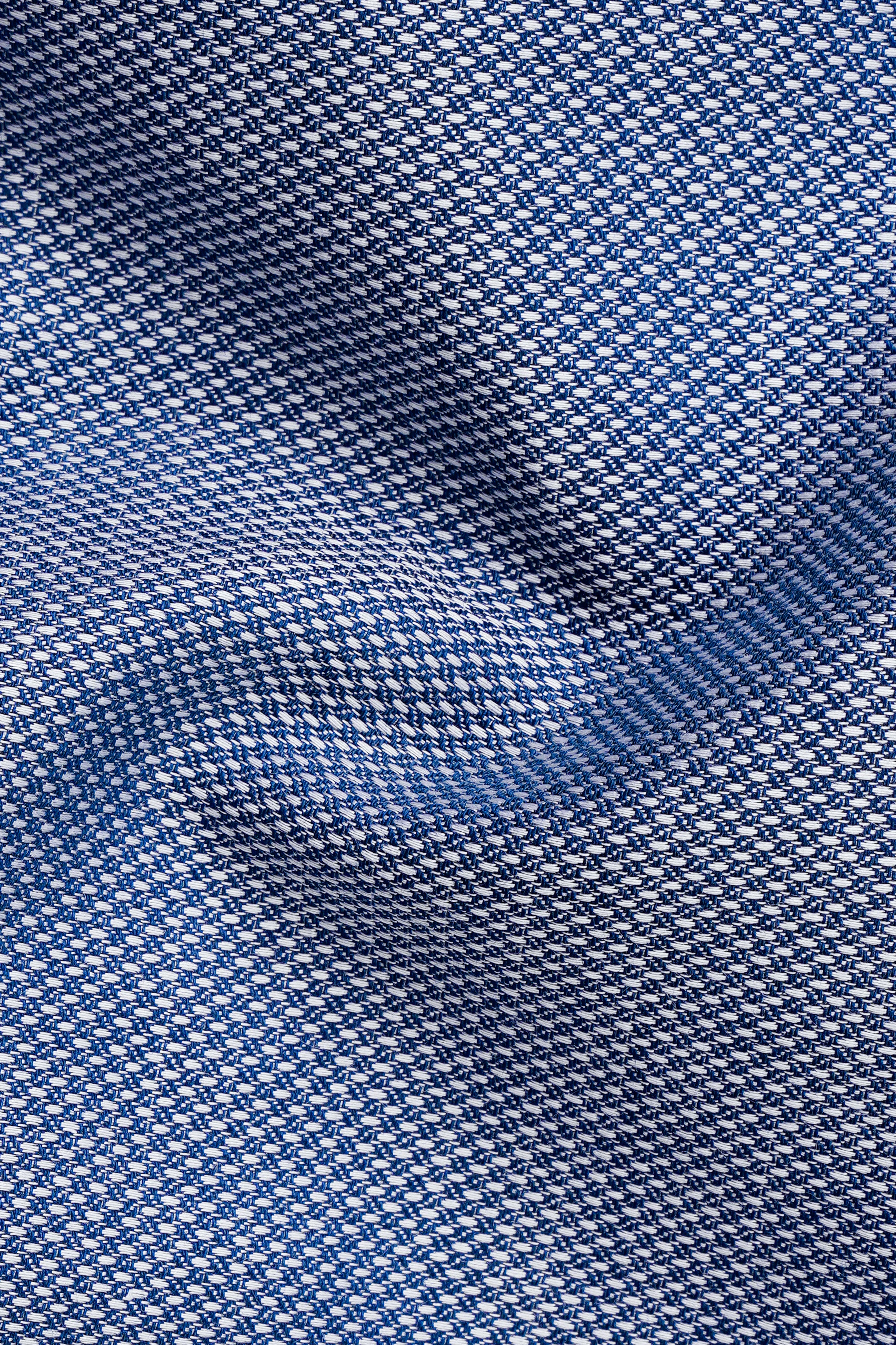 Raven Blue Dobby Textured Premium Cotton Shirt