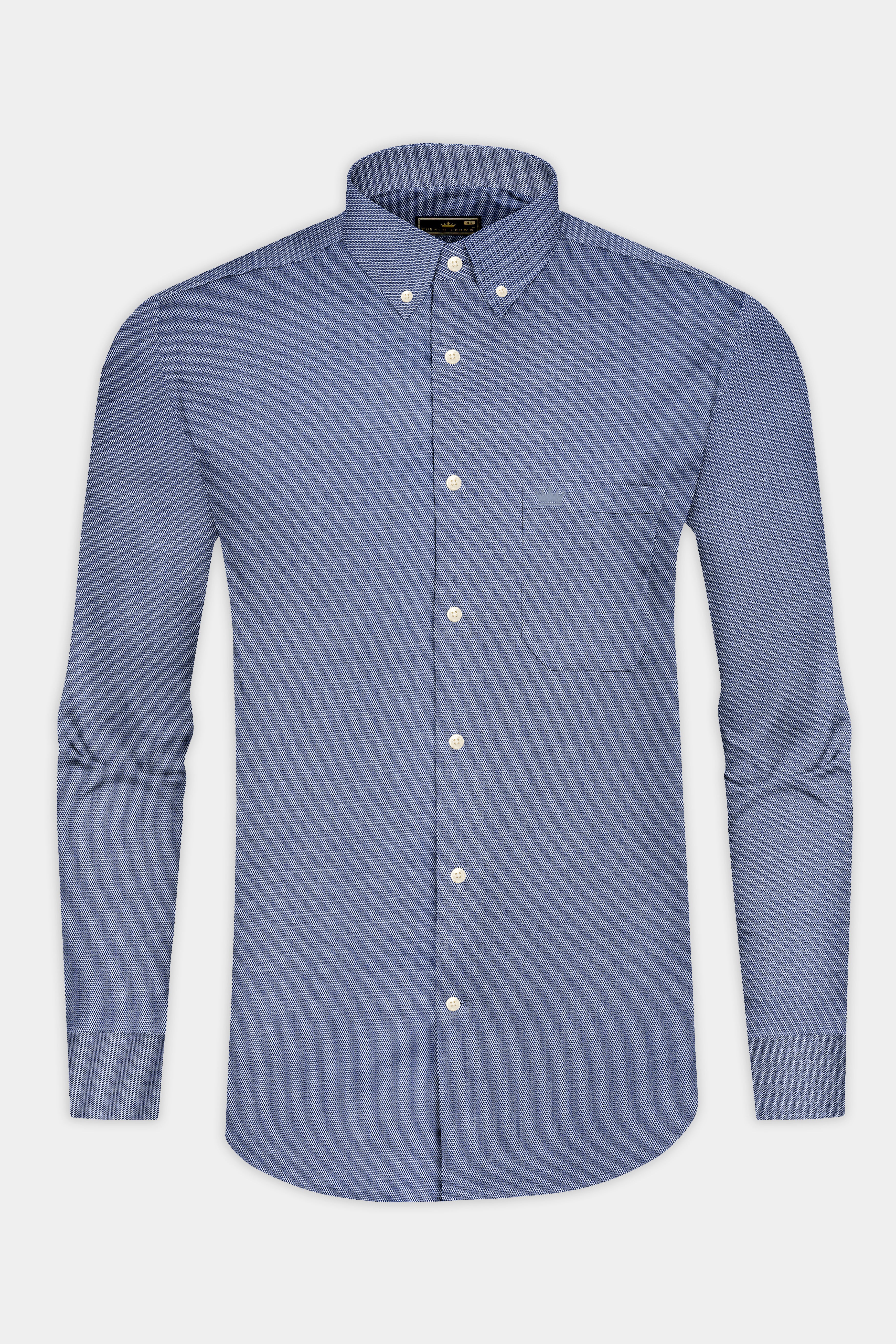 Raven Blue Dobby Textured Premium Cotton Shirt 12805-BD-38, 12805-BD-H-38, 12805-BD-39, 12805-BD-H-39, 12805-BD-40, 12805-BD-H-40, 12805-BD-42, 12805-BD-H-42, 12805-BD-44, 12805-BD-H-44, 12805-BD-46, 12805-BD-H-46, 12805-BD-48, 12805-BD-H-48, 12805-BD-50, 12805-BD-H-50, 12805-BD-52, 12805-BD-H-52