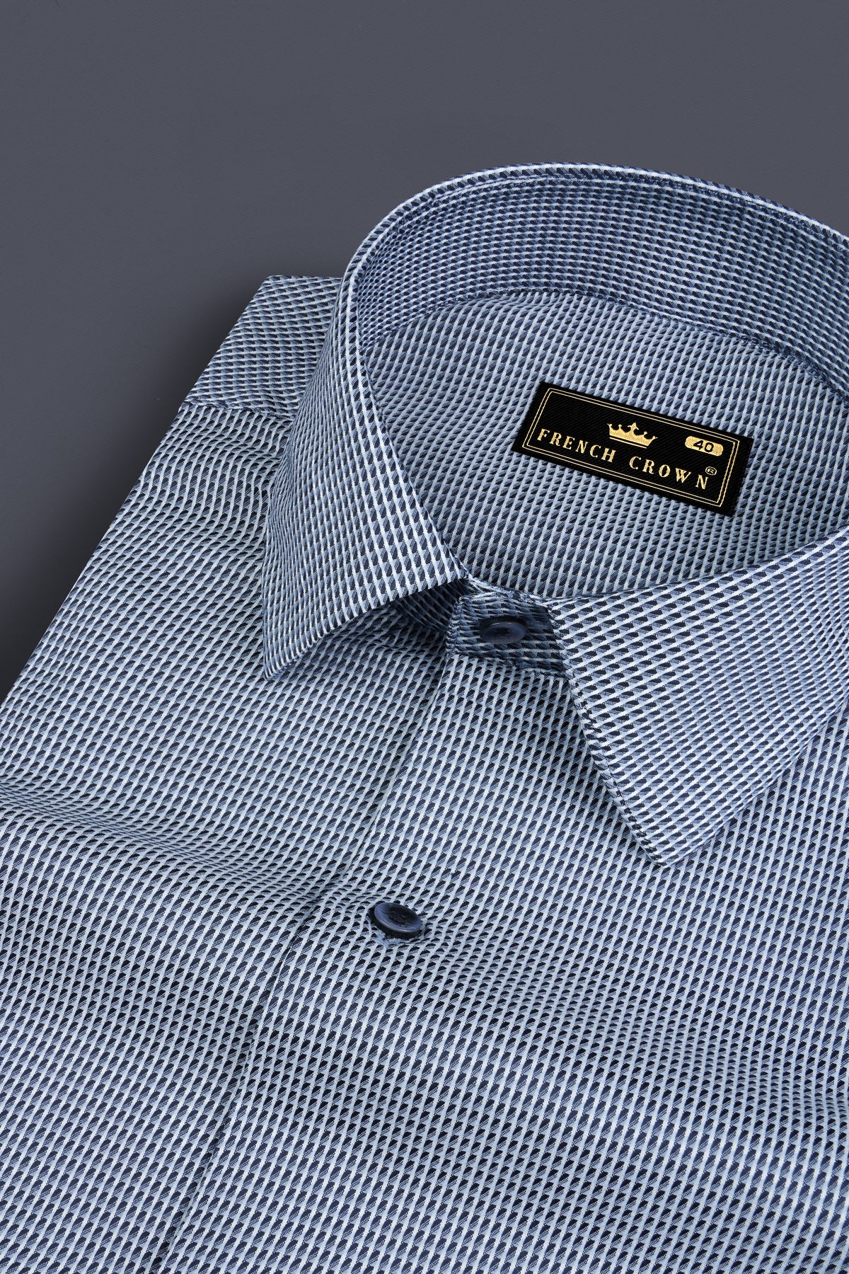 Casper Blue Formal Textured Premium Cotton Shirt For Men