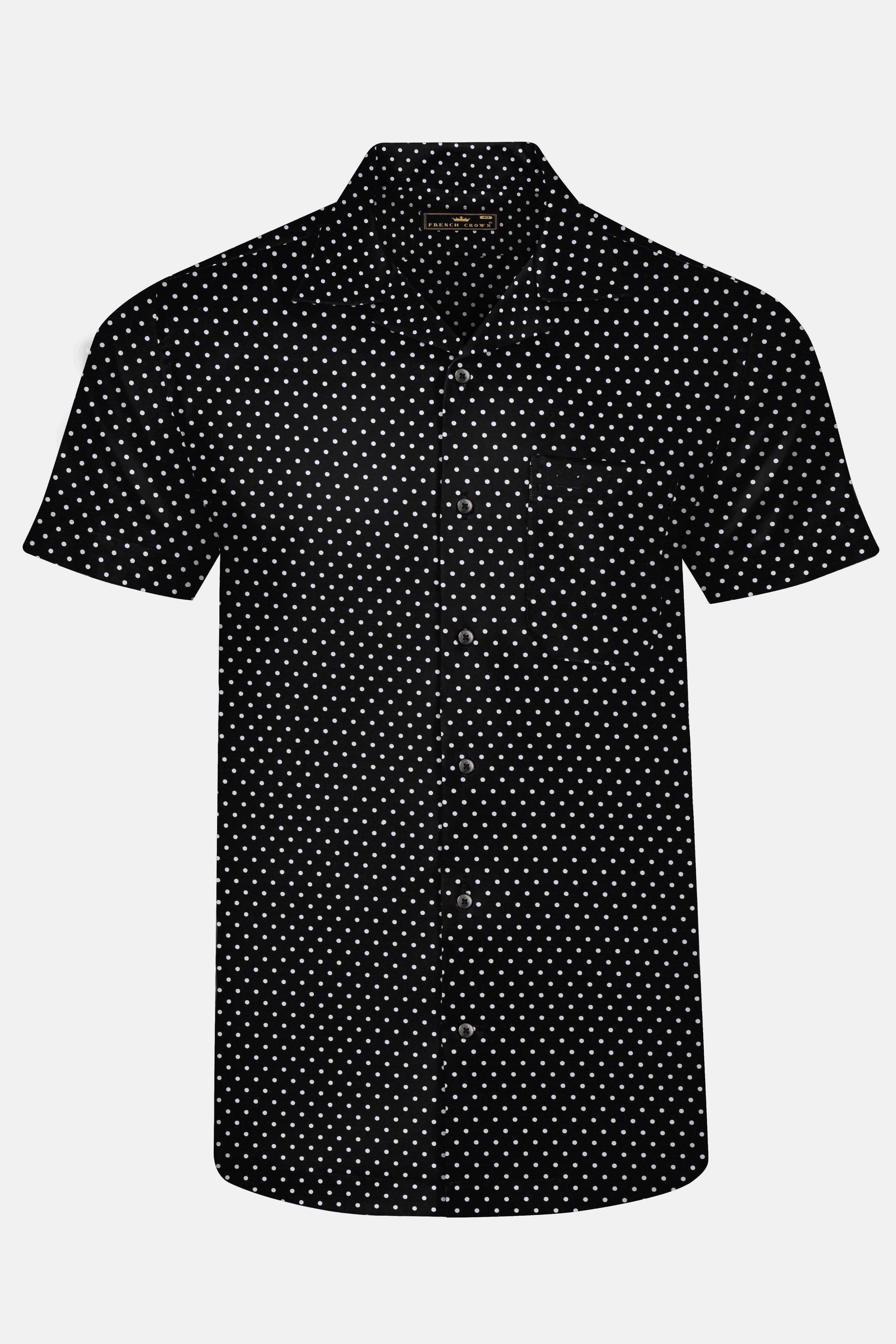 Jade Black Polka Printed Super Soft Premium Cotton Shirt