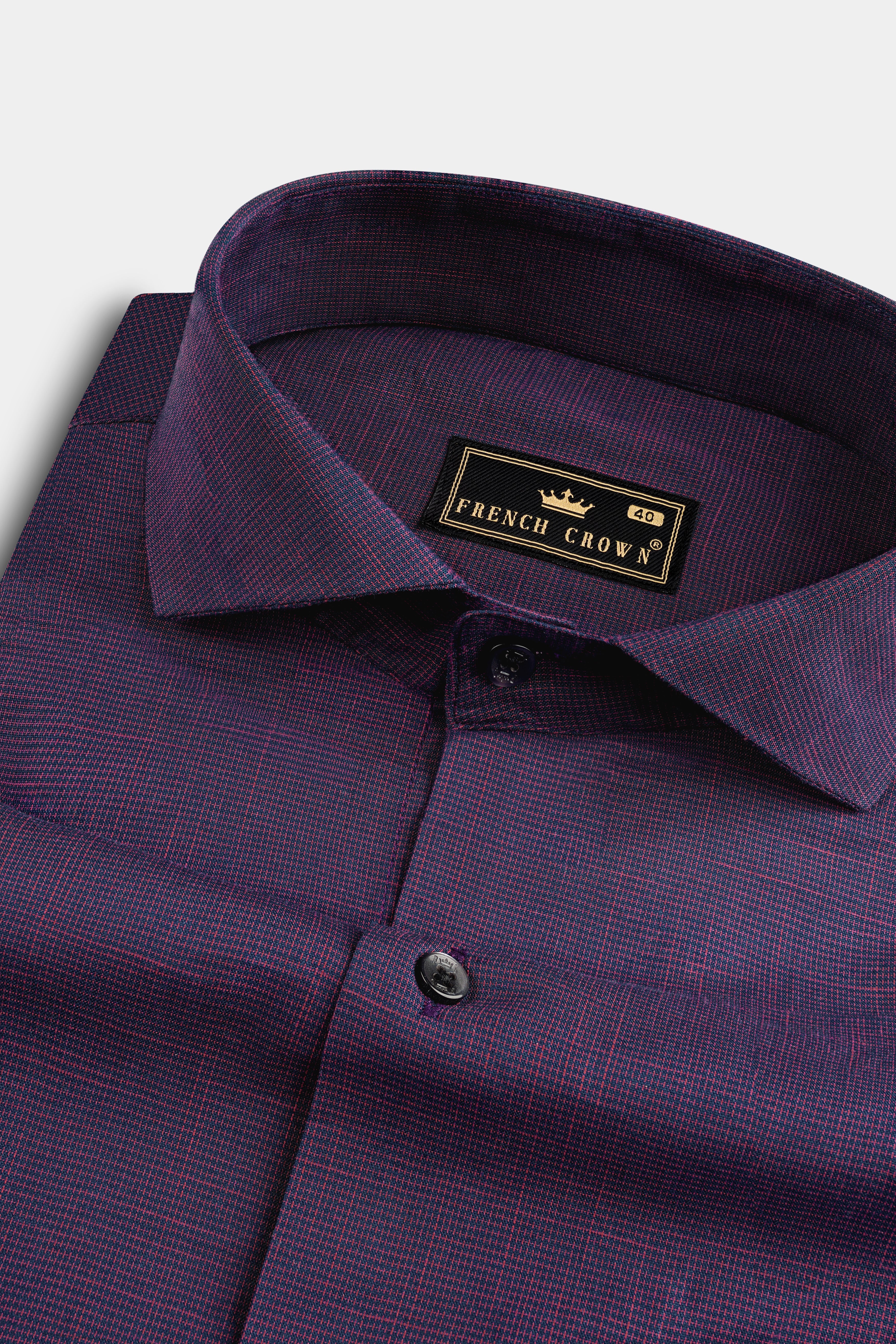 Byzantium Purple Prints Chambray Premium Giza Cotton Shirt