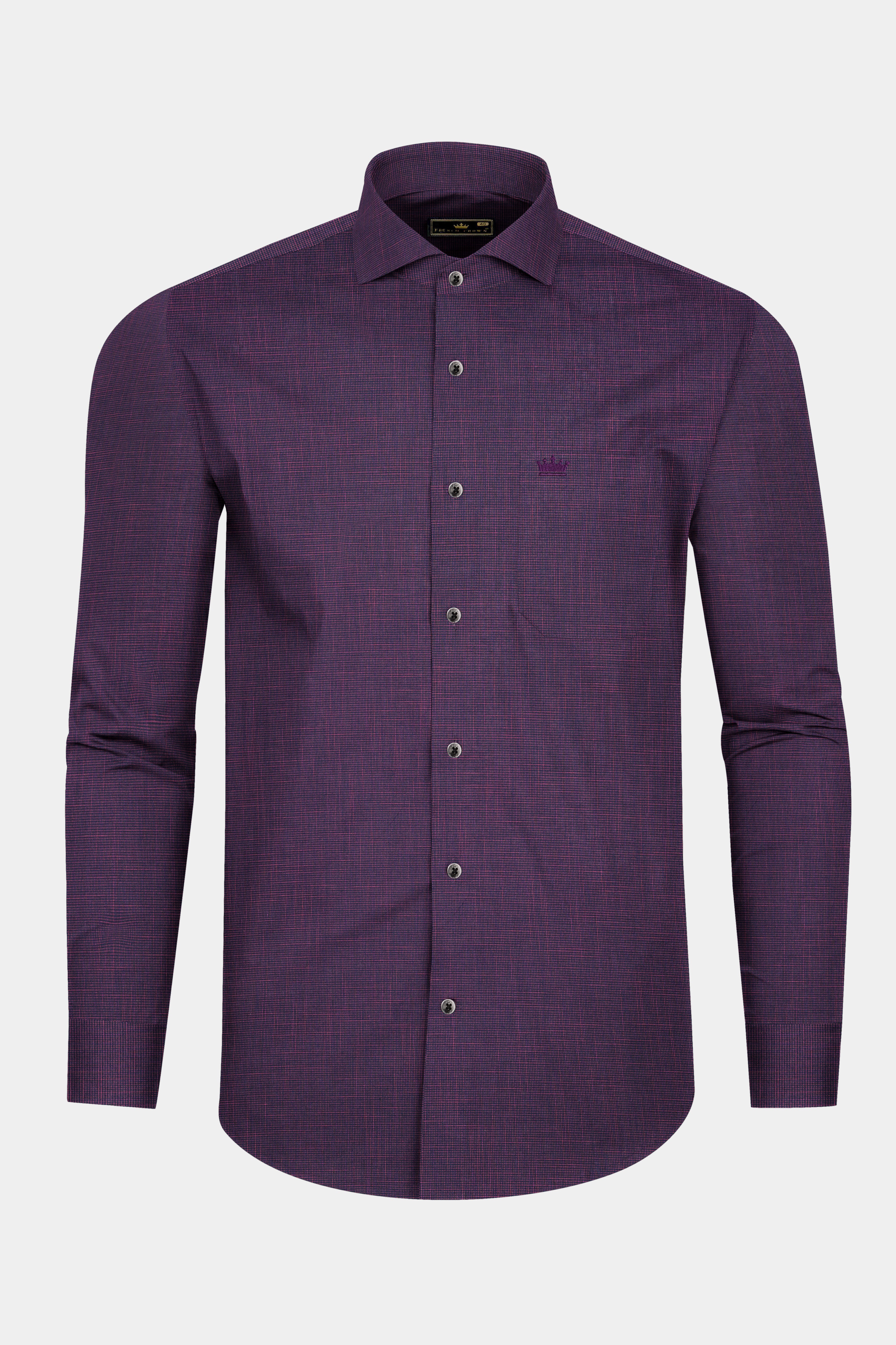 Byzantium Purple Prints Chambray Premium Giza Cotton Shirt