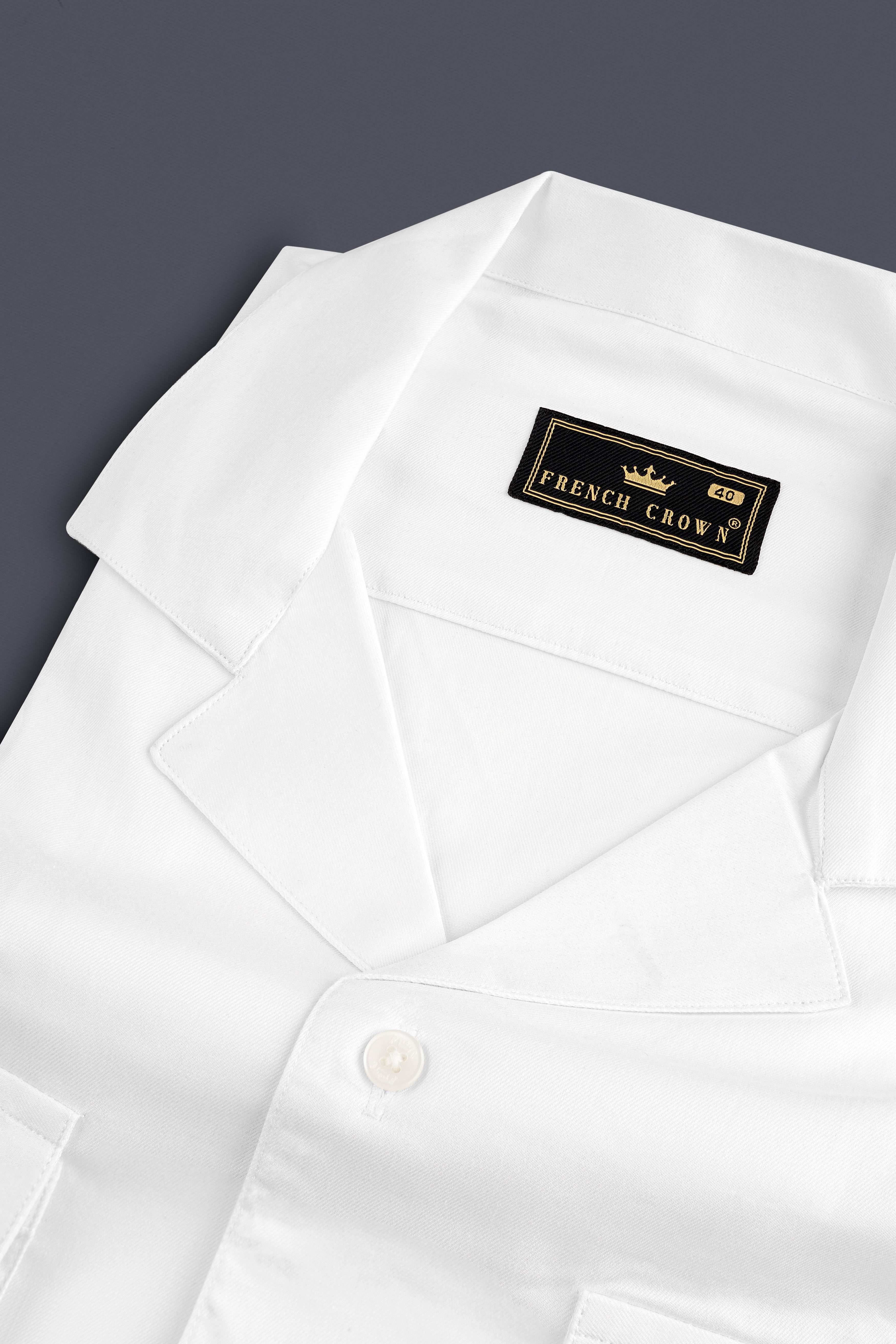 Bright White Casual Plain Solid Premium Cotton Shirt For Men